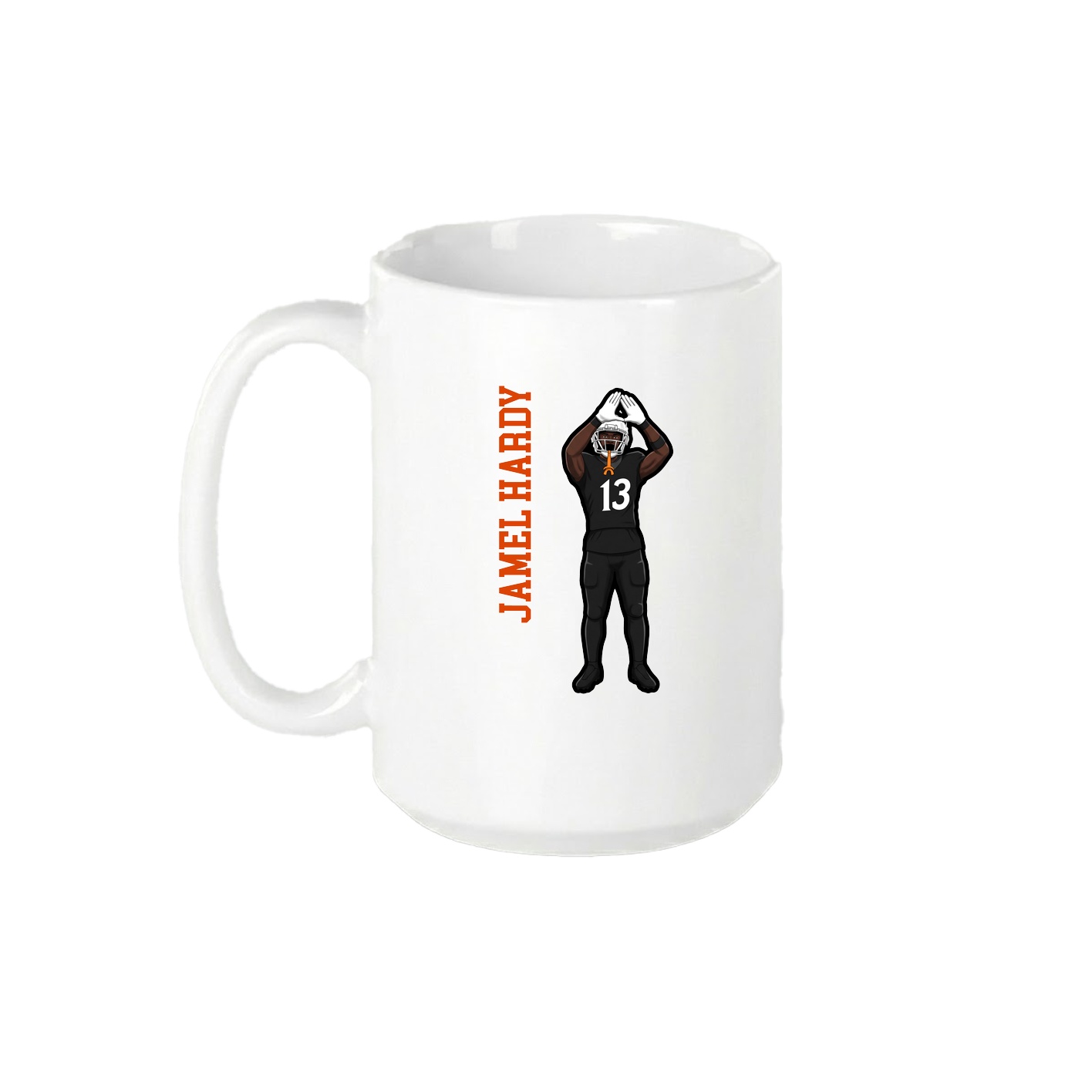15oz Coffee Mug — Name Vertical in White