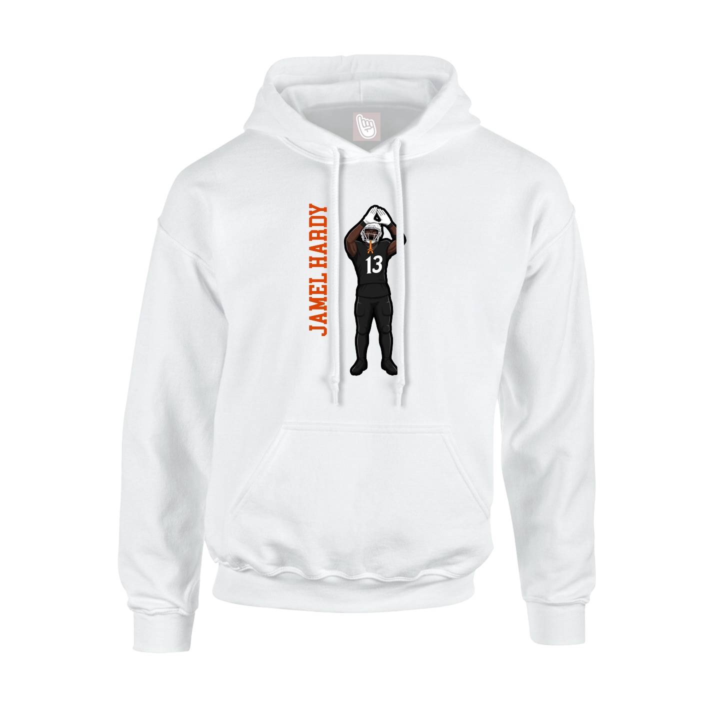 Youth Hoodie — Name Vertical in White