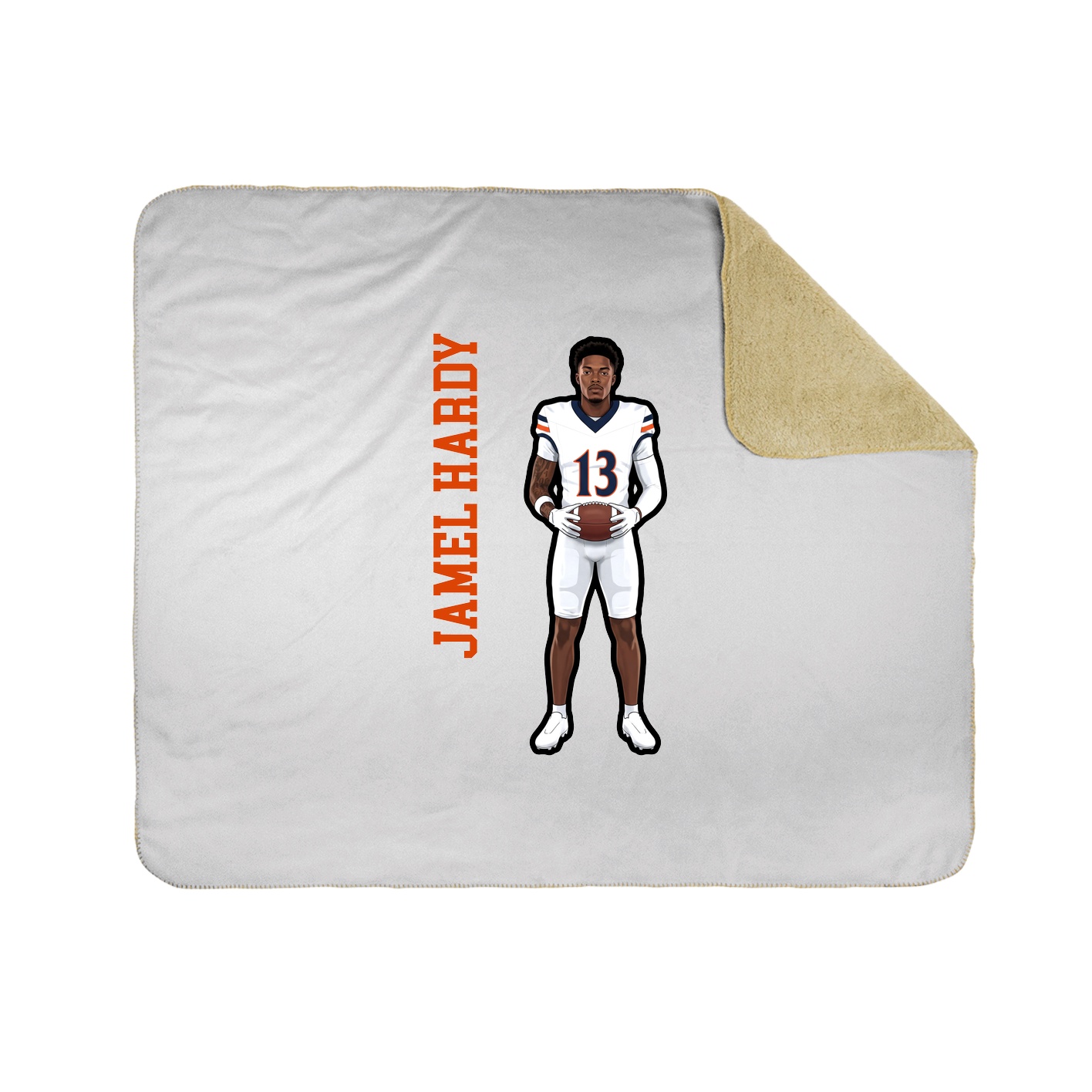 Throw Blanket — Name Vertical in White