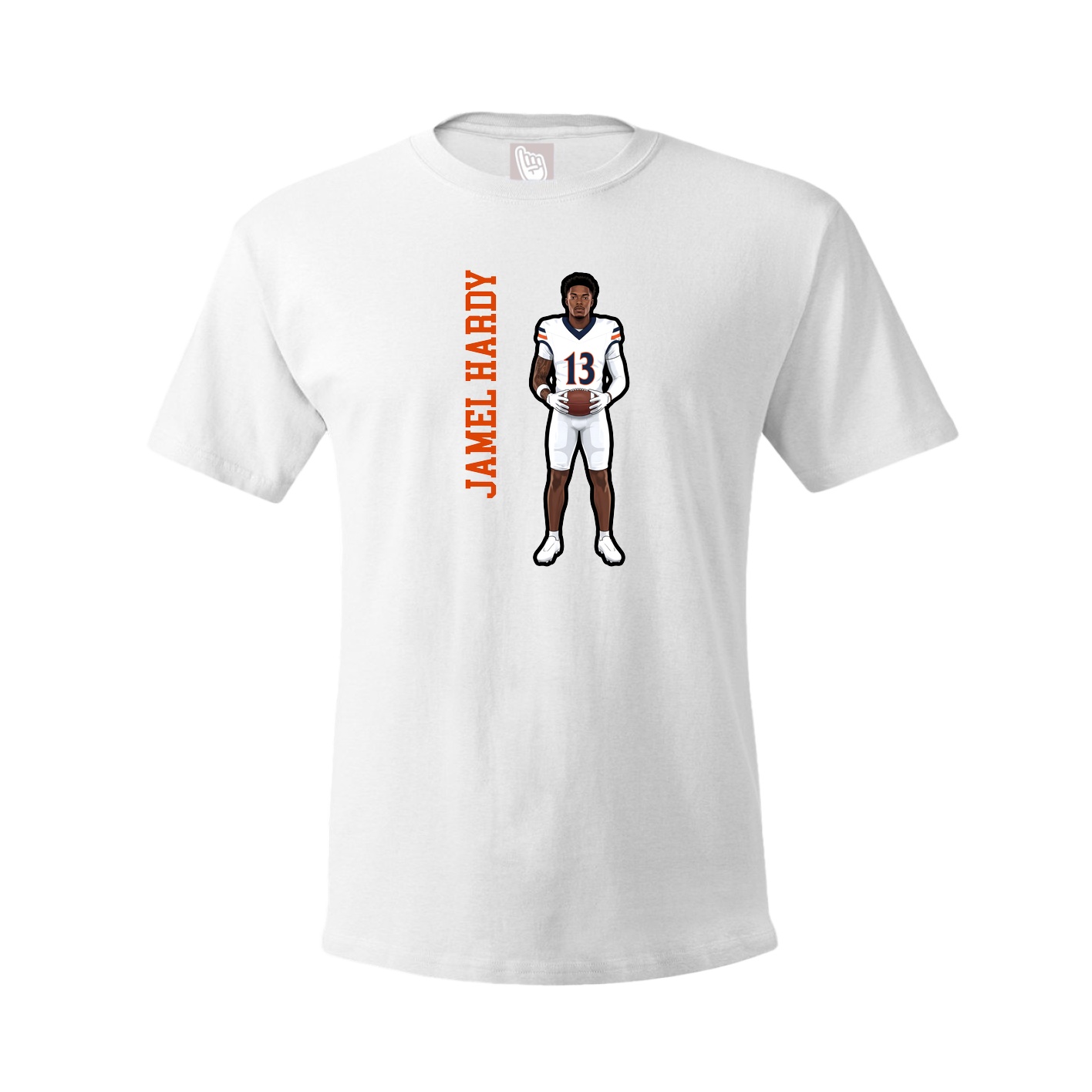 Tee — Name Vertical in White