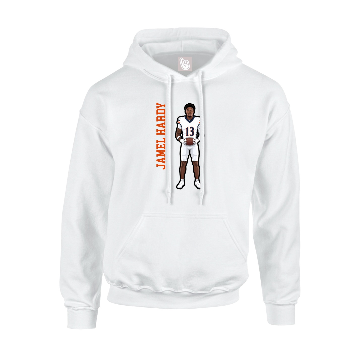 Hoodie — Name Vertical in White