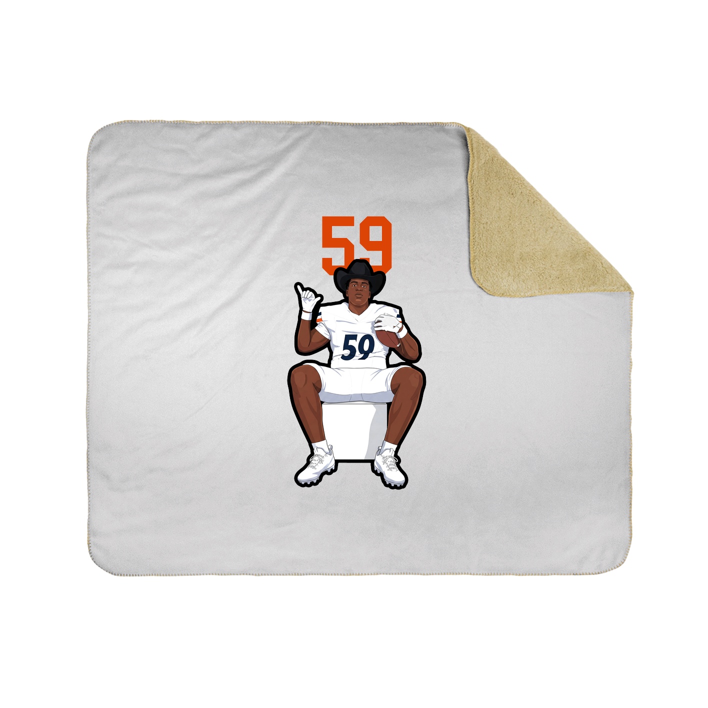 Throw Blanket — Number Top in White