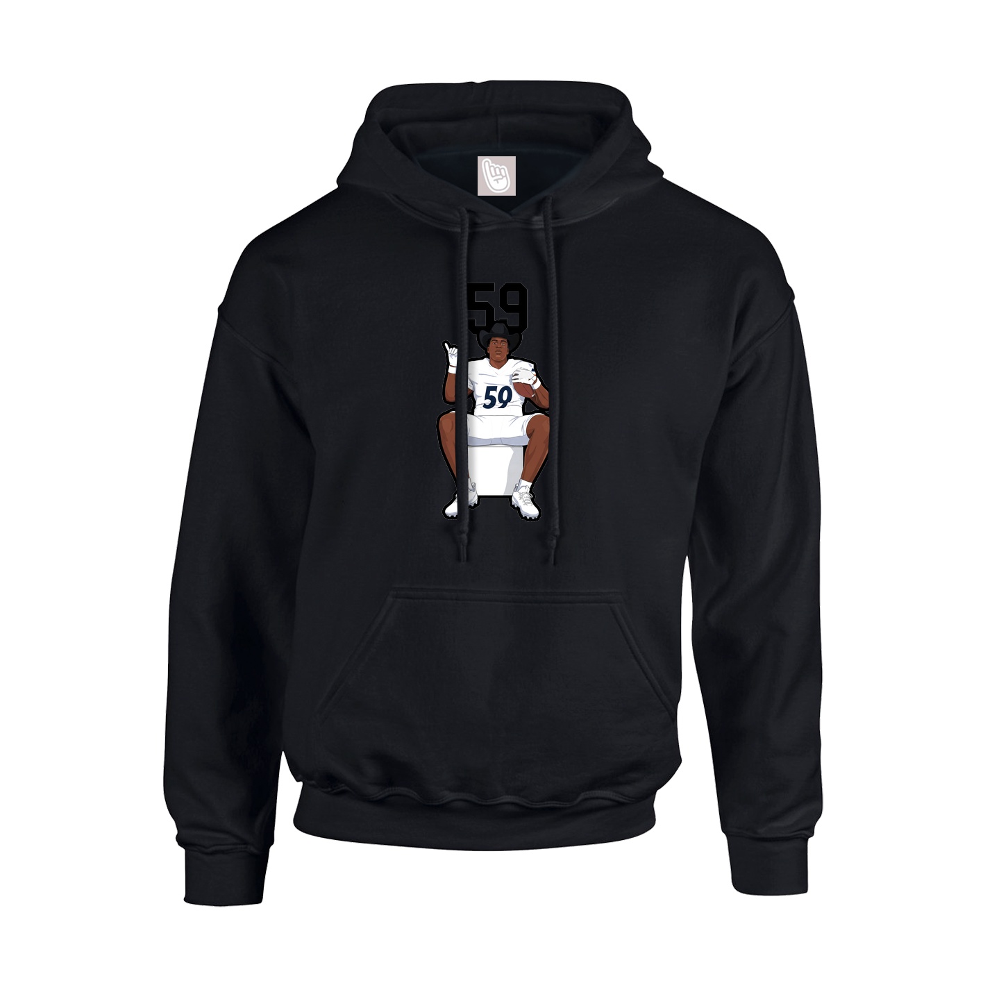 Hoodie — Number Top in Black