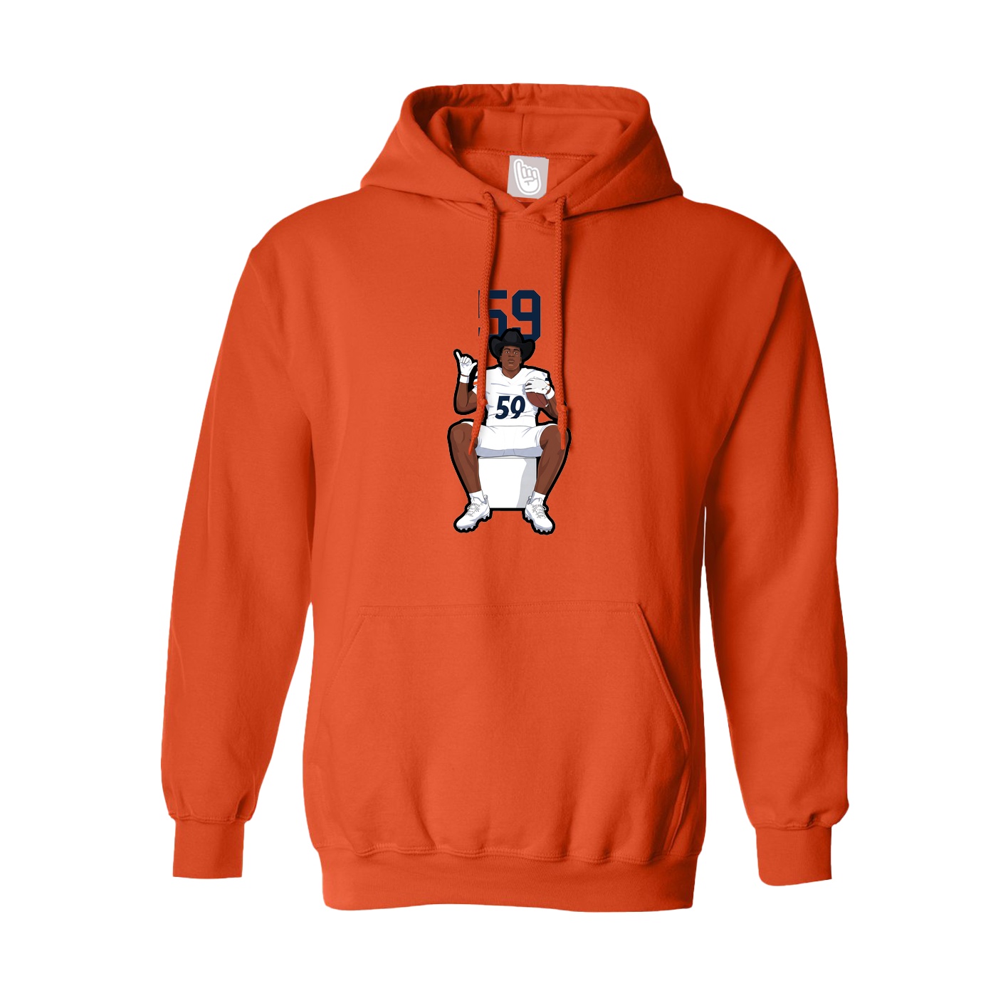 Hoodie — Number Top in Orange