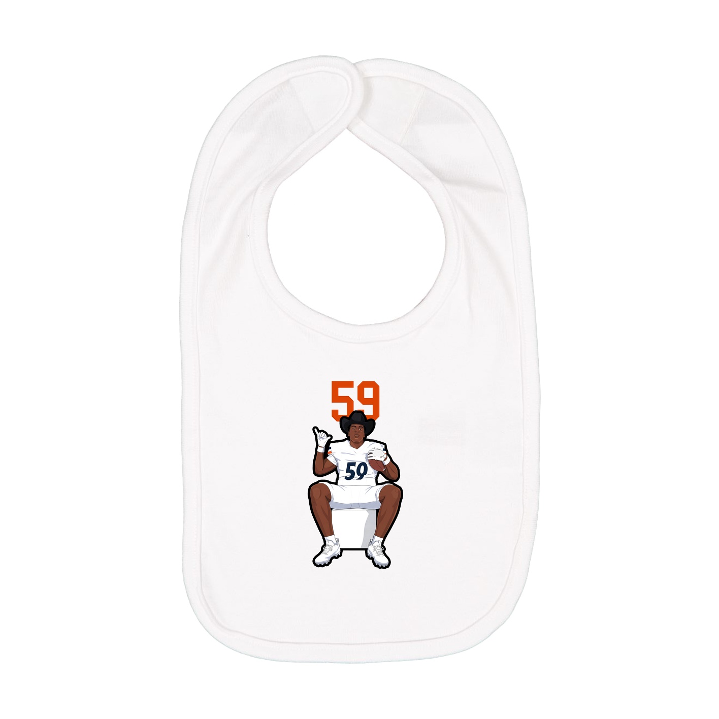 Infant Bib — Number Top in White