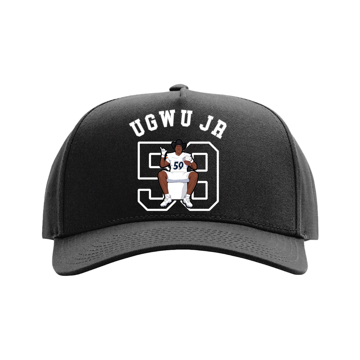 Full Fabric Five-Panel Champ Cap — Shirsey Arch in Black