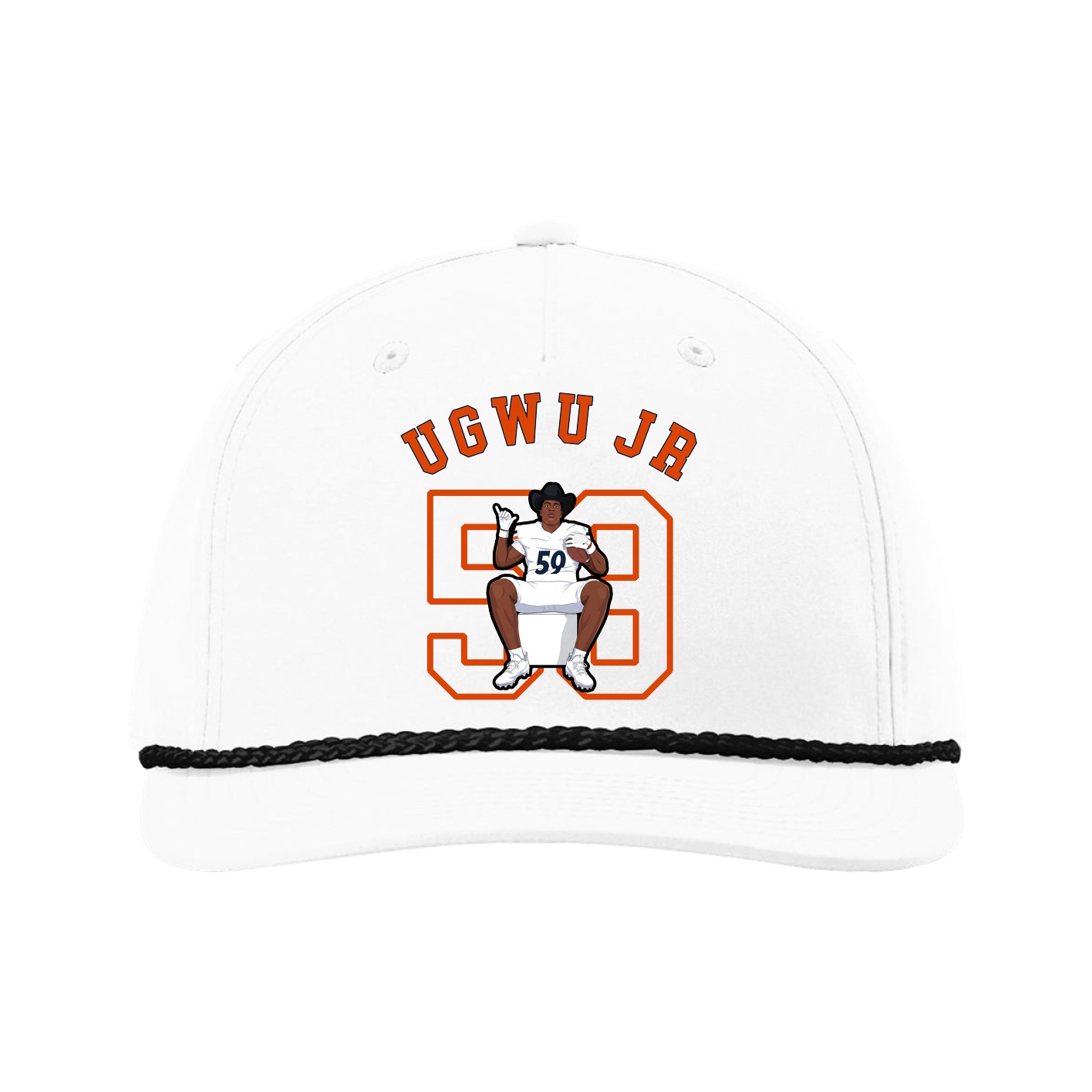 Five-Panel Classic Rope Cap — Shirsey Arch in White