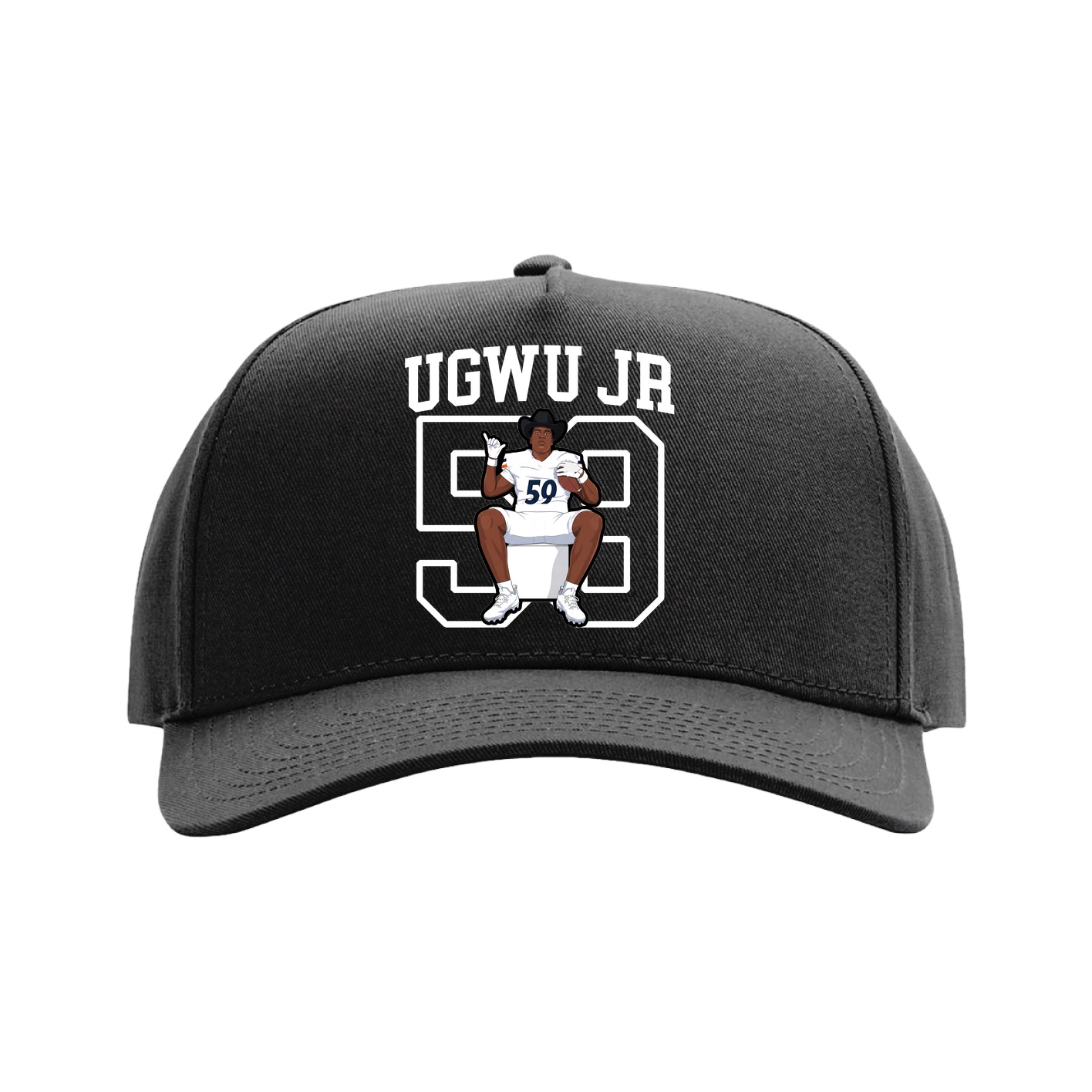Full Fabric Five-Panel Champ Cap — Shirsey in Black