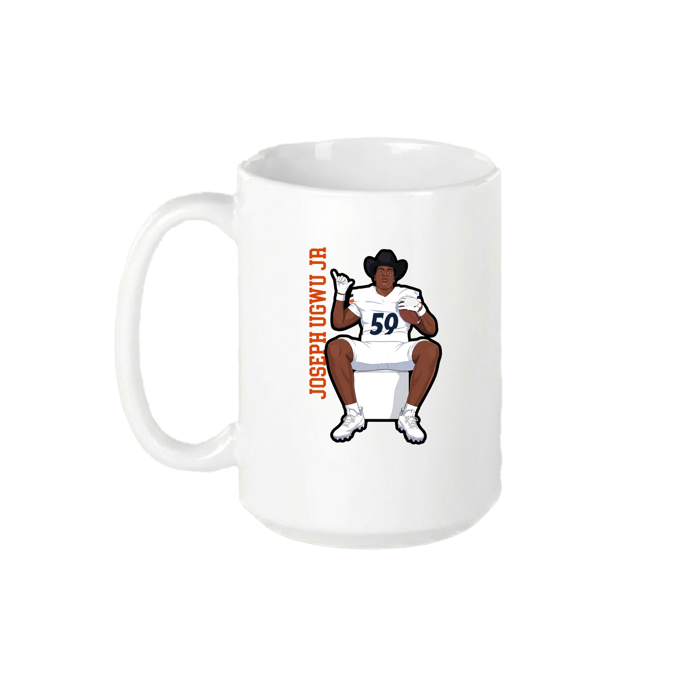 15oz Coffee Mug — Name Vertical in White