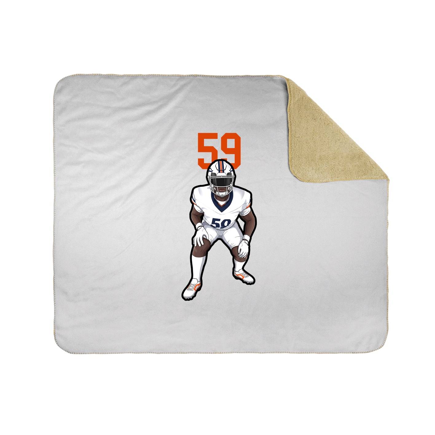 Throw Blanket — Number Top in White