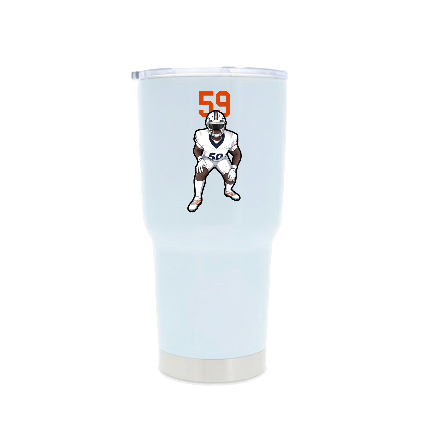 30oz Stainless Steel Tumbler — Number Top in White