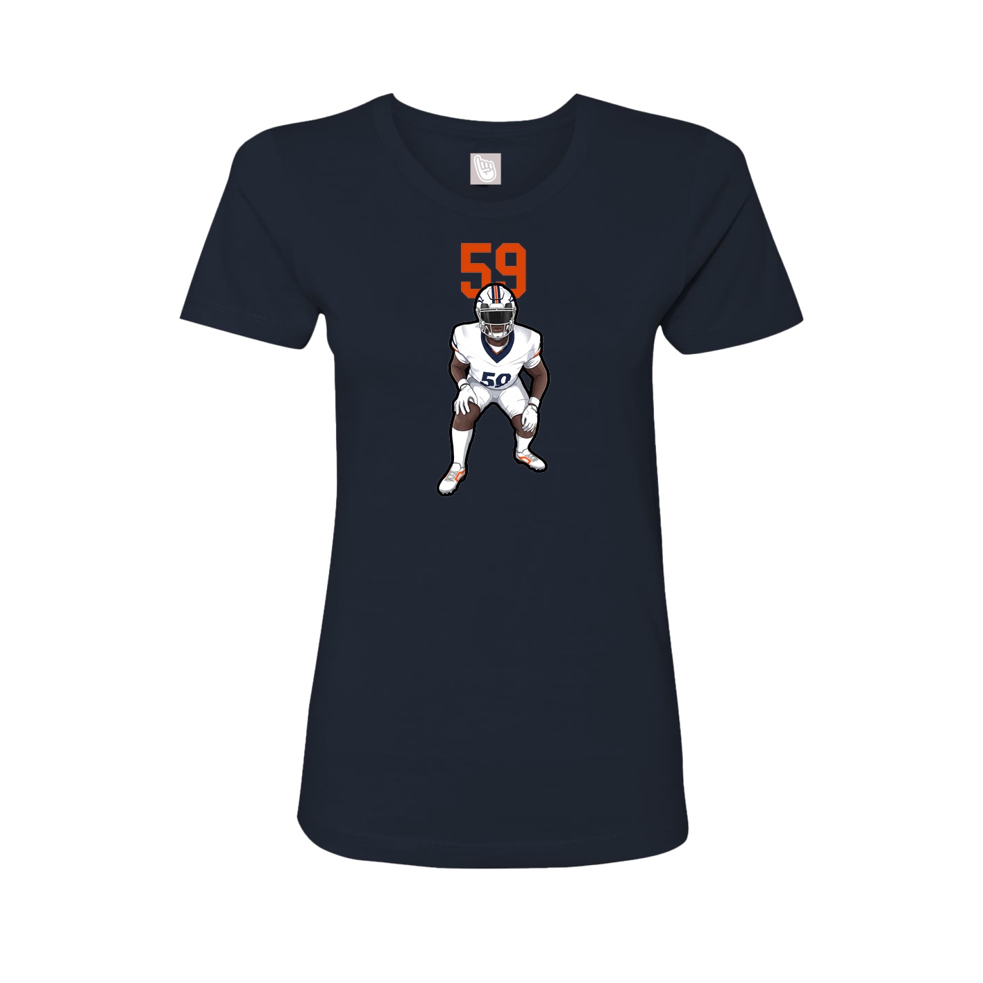 Fitted Women's Tee — Number Top in Navy