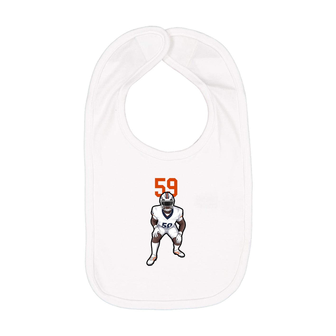 Infant Bib — Number Top in White