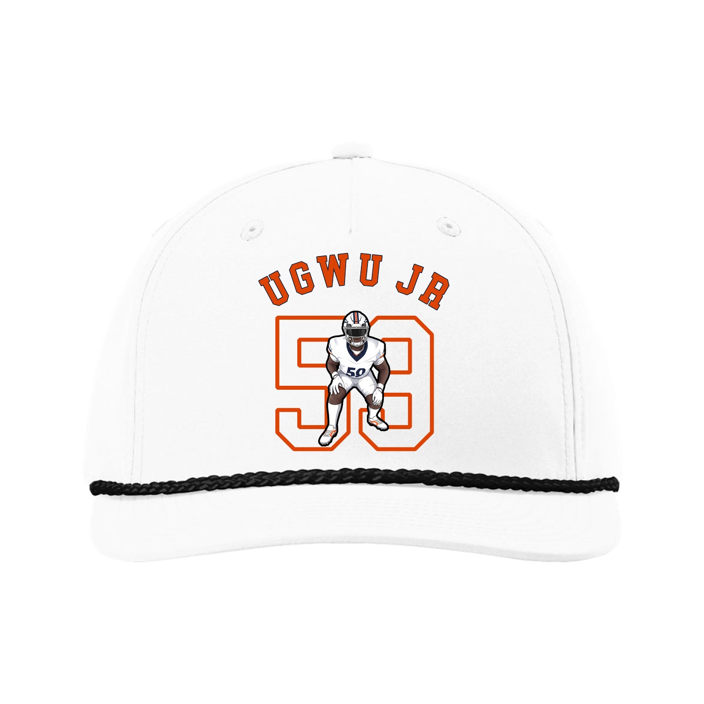 Five-Panel Classic Rope Cap — Shirsey Arch in White