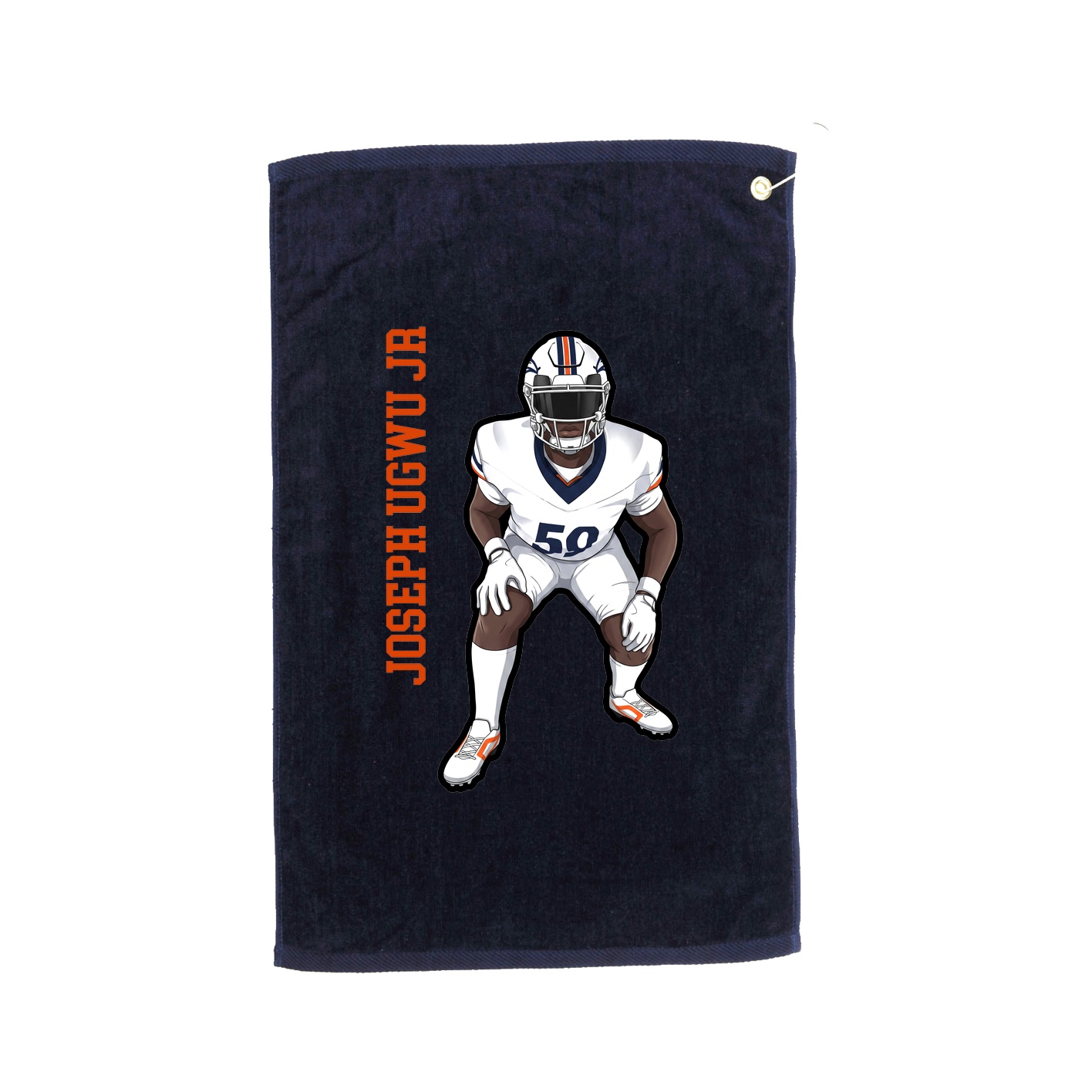 Golf Towel — Name Vertical in Navy