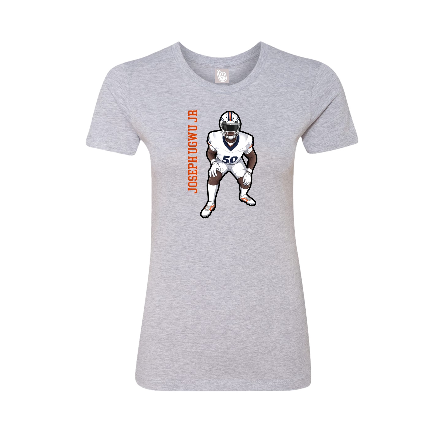Womens Tee — Name Vertical in Grey