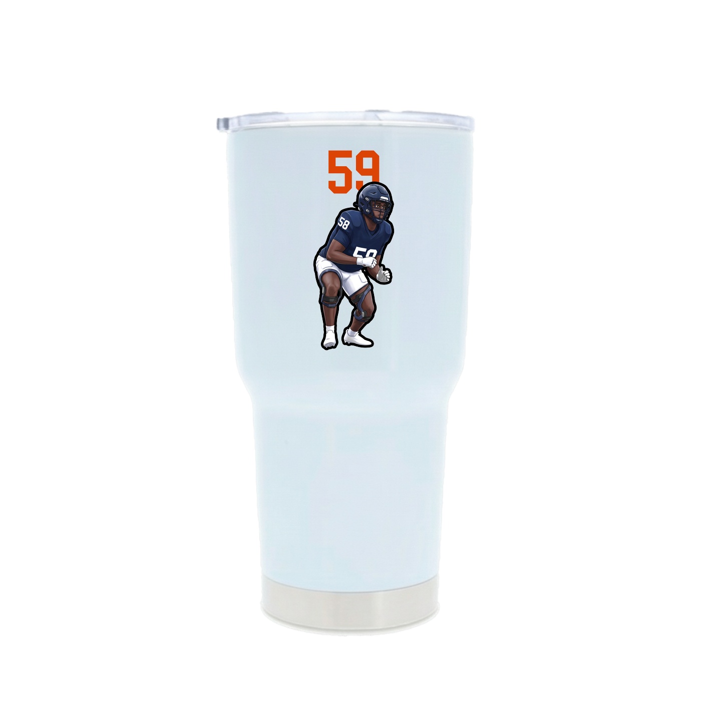 30oz Stainless Steel Tumbler — Number Top in White
