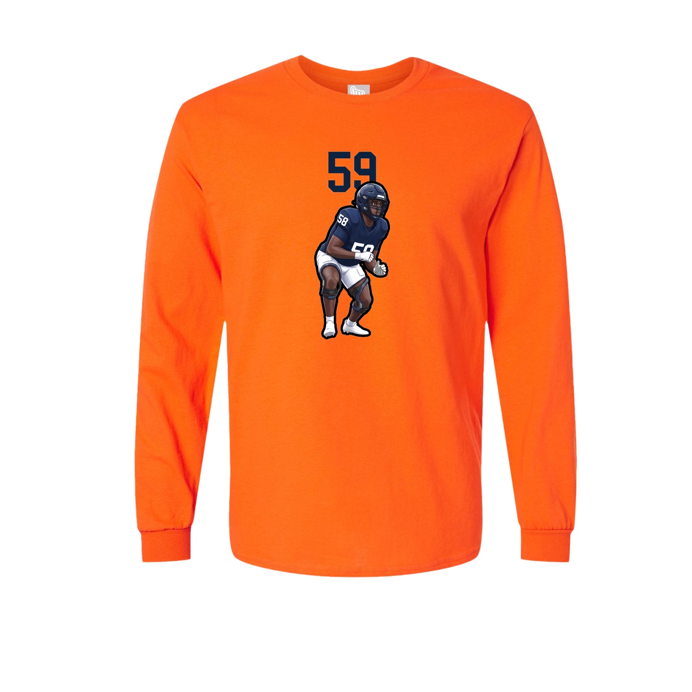 Long Sleeve Tee — Number Top in Orange