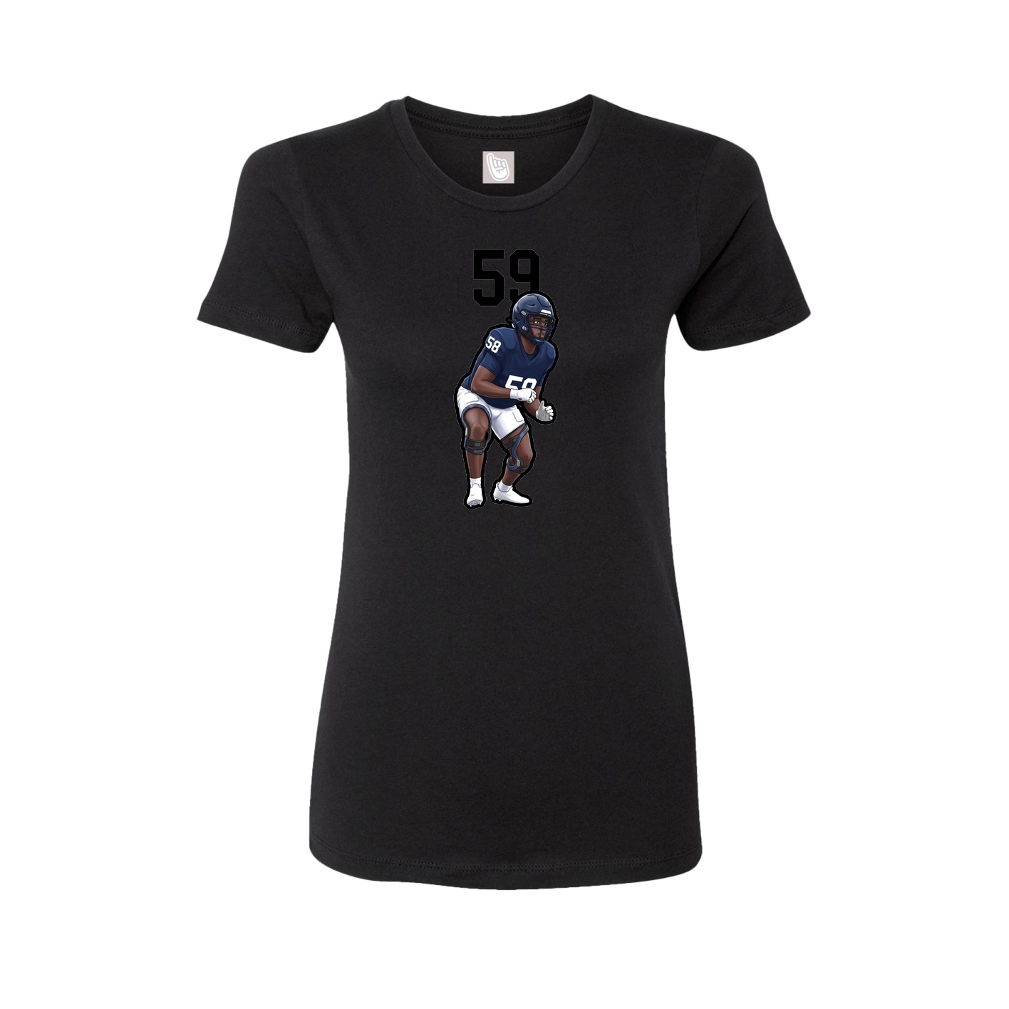 Fitted Women's Tee — Number Top in Black