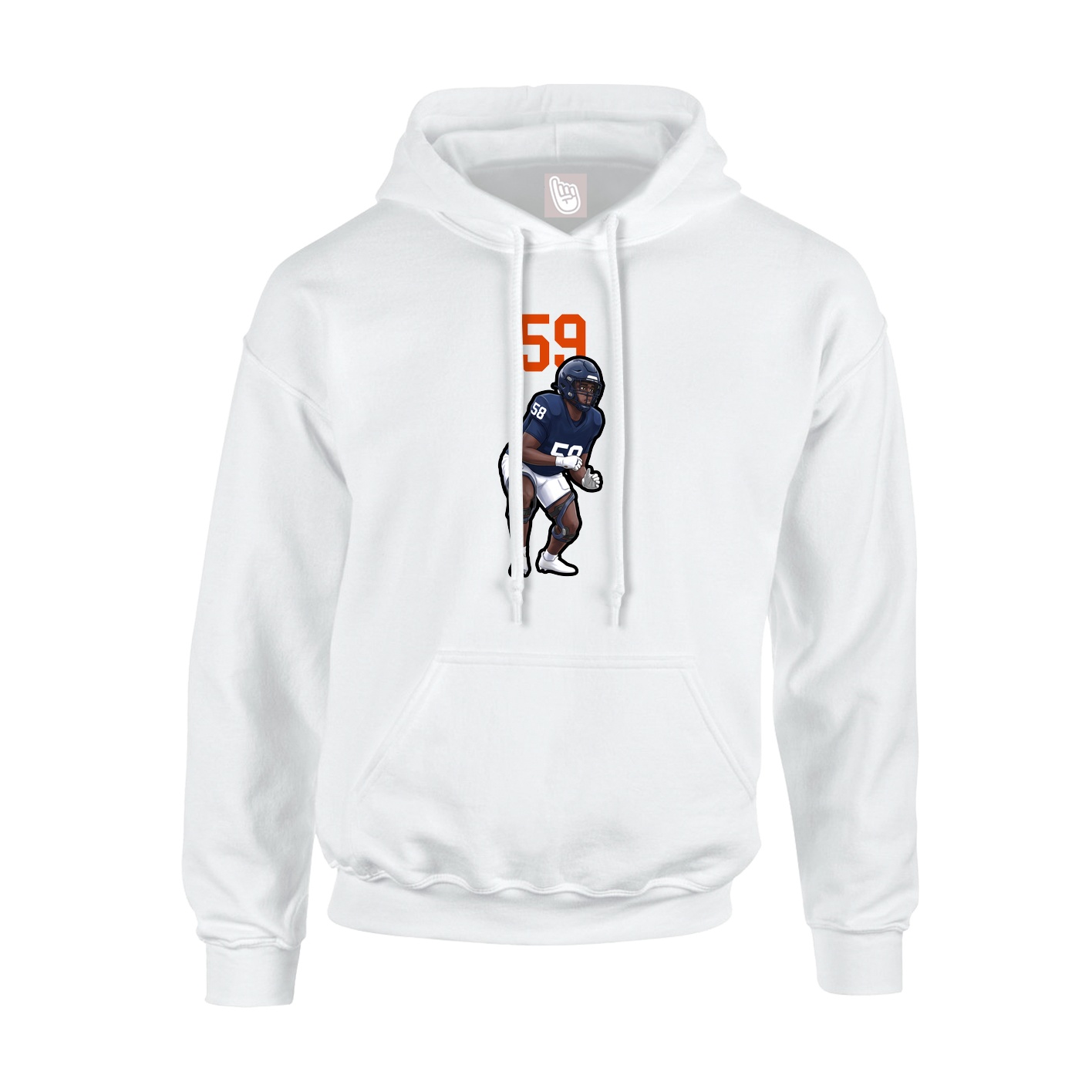 Hoodie — Number Top in White