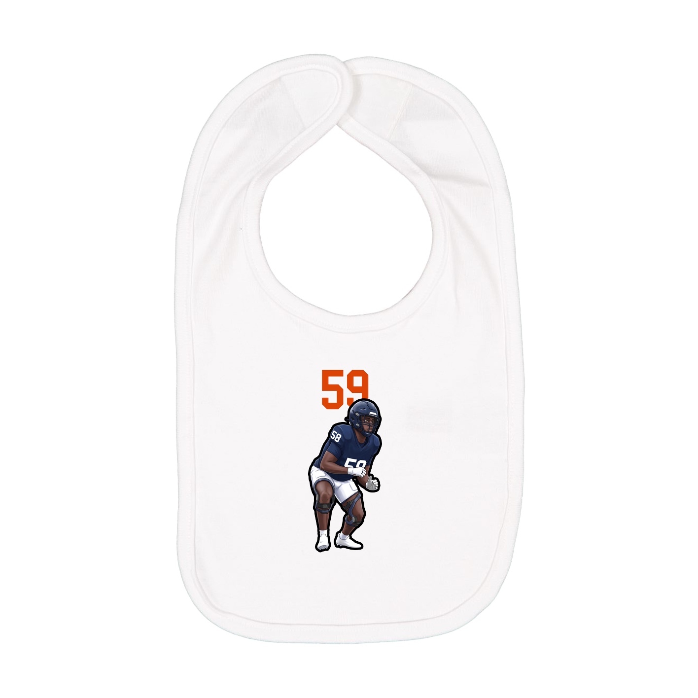 Infant Bib — Number Top in White