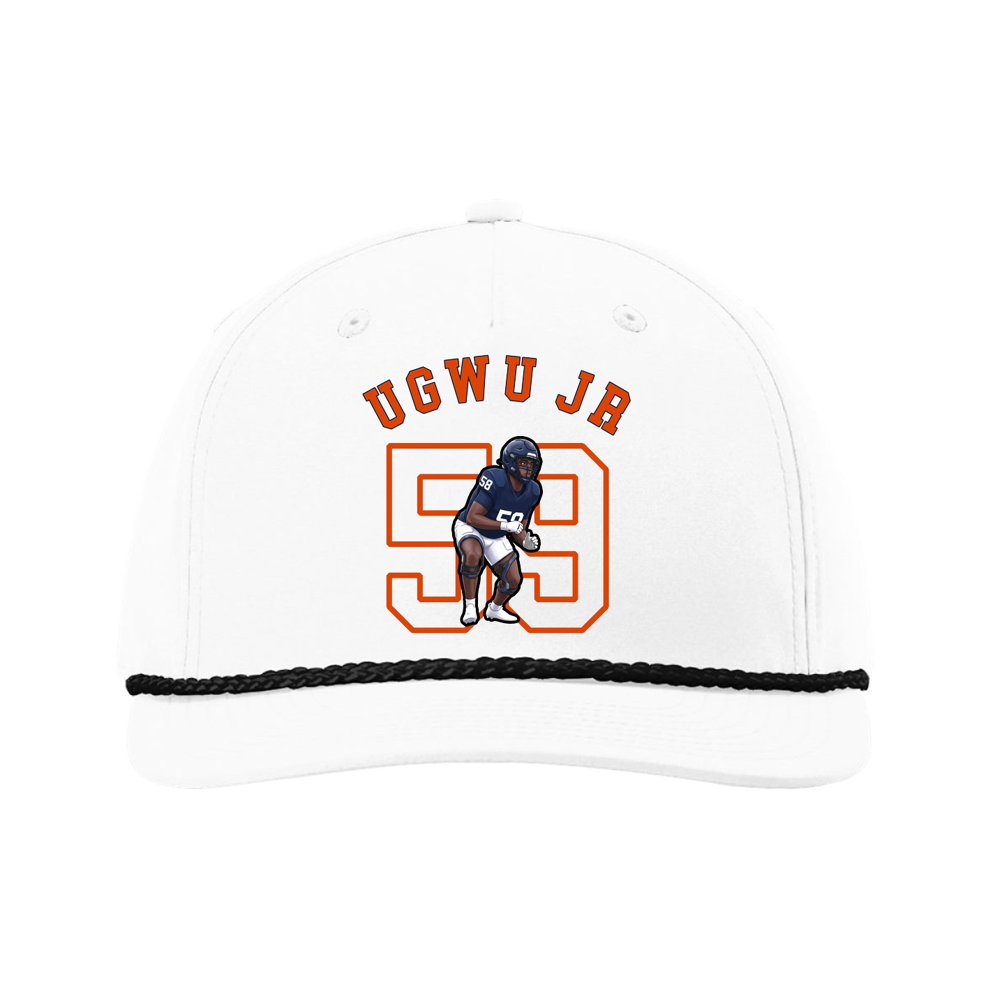 Five-Panel Classic Rope Cap — Shirsey Arch in White