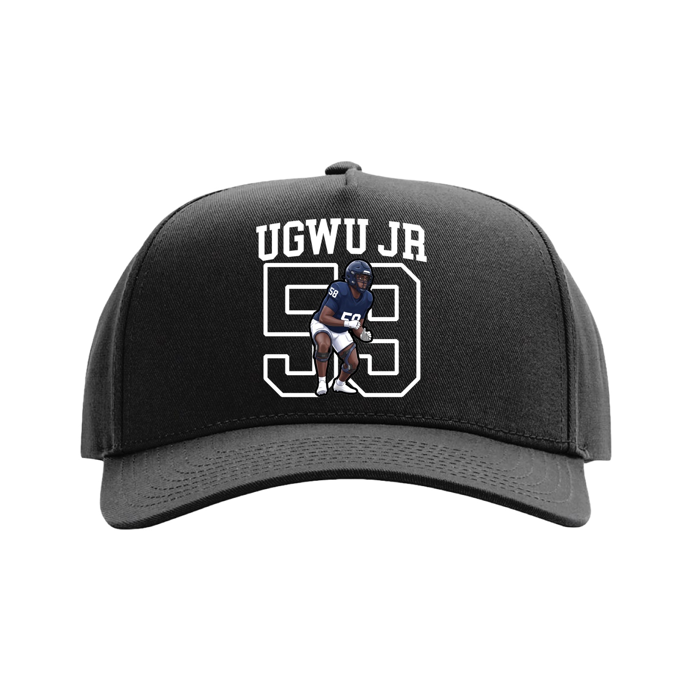 Full Fabric Five-Panel Champ Cap — Shirsey in Black