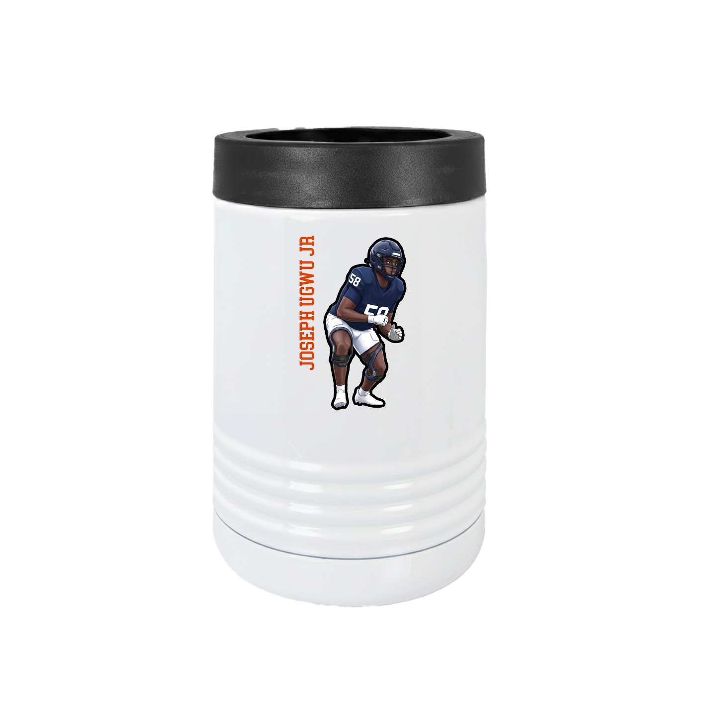 Beverage Holder — Name Vertical in White