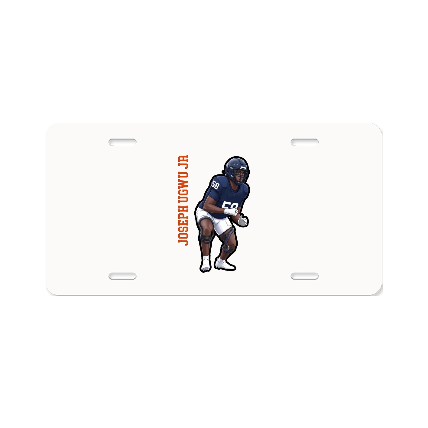 License Plate — Name Vertical in Classic