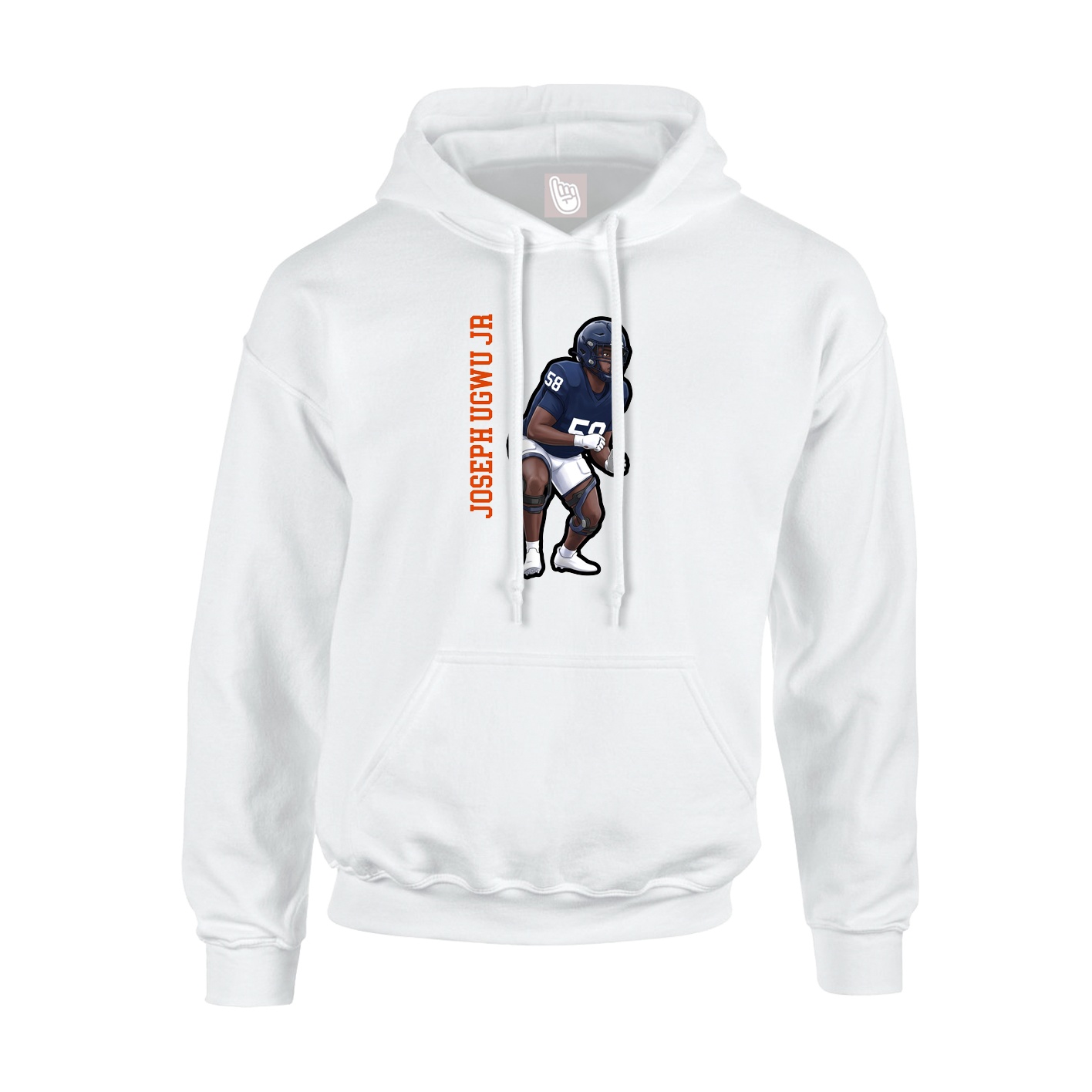 Youth Hoodie — Name Vertical in White