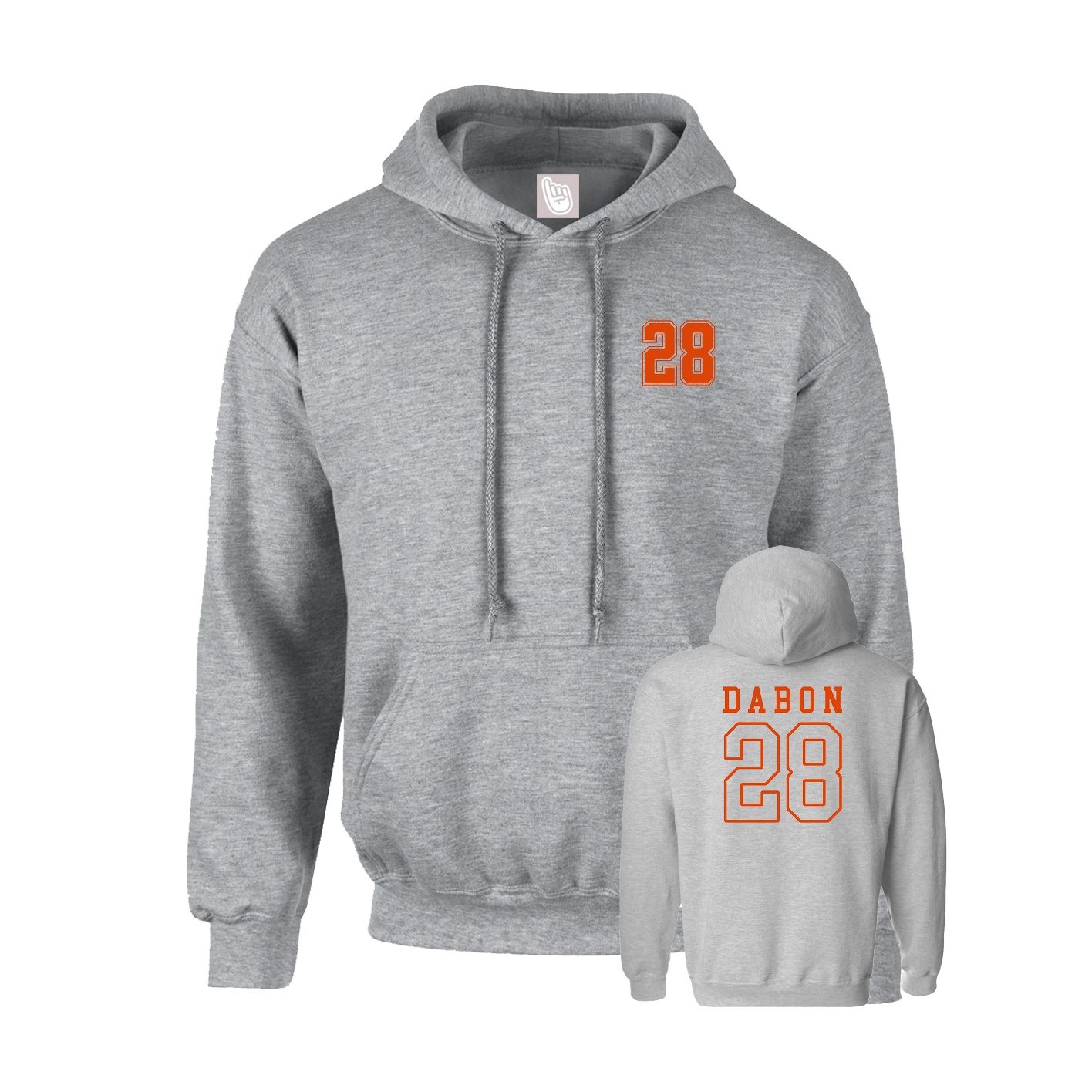 Youth Hoodie — Chest Back in Grey