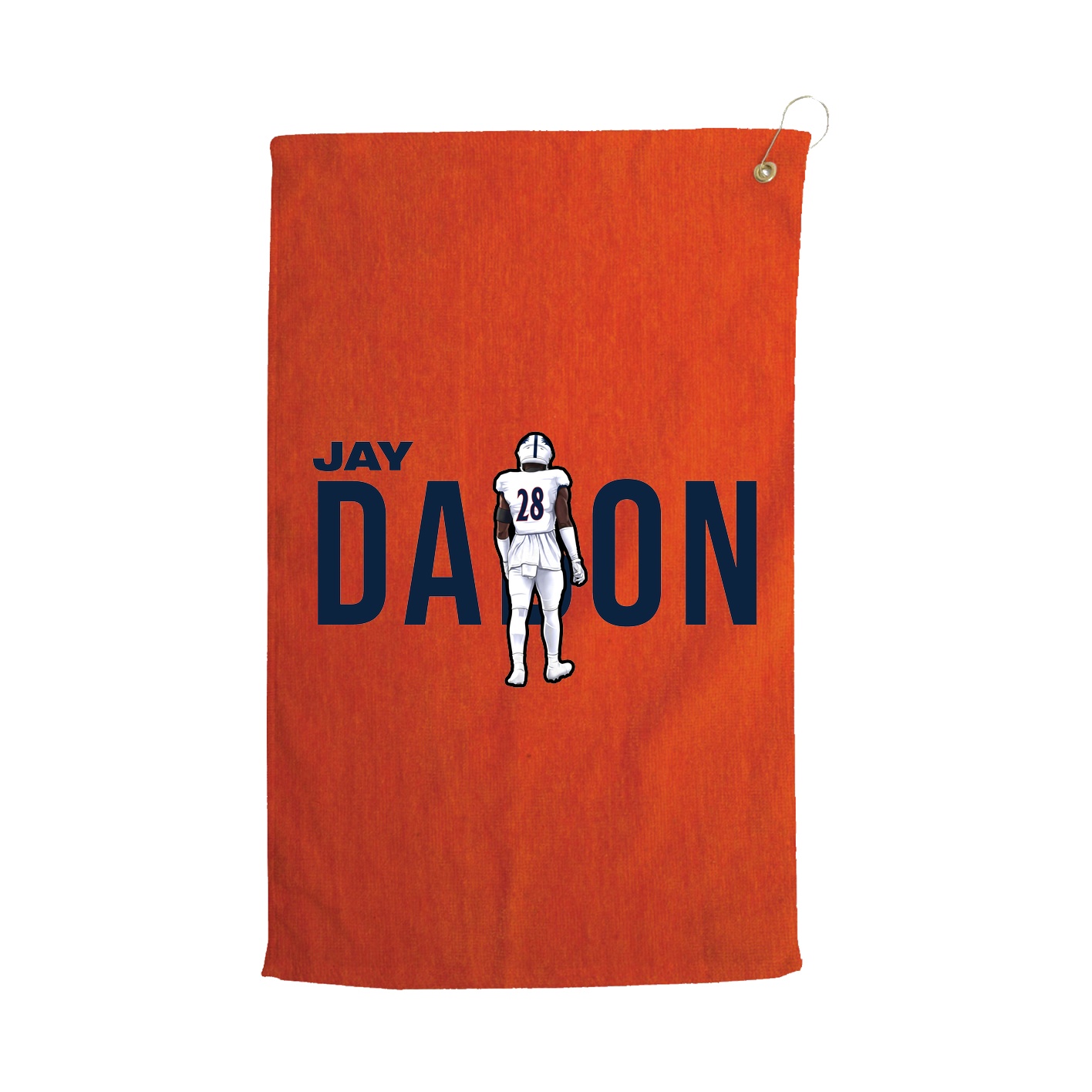 Golf Towel — Player Name in Orange