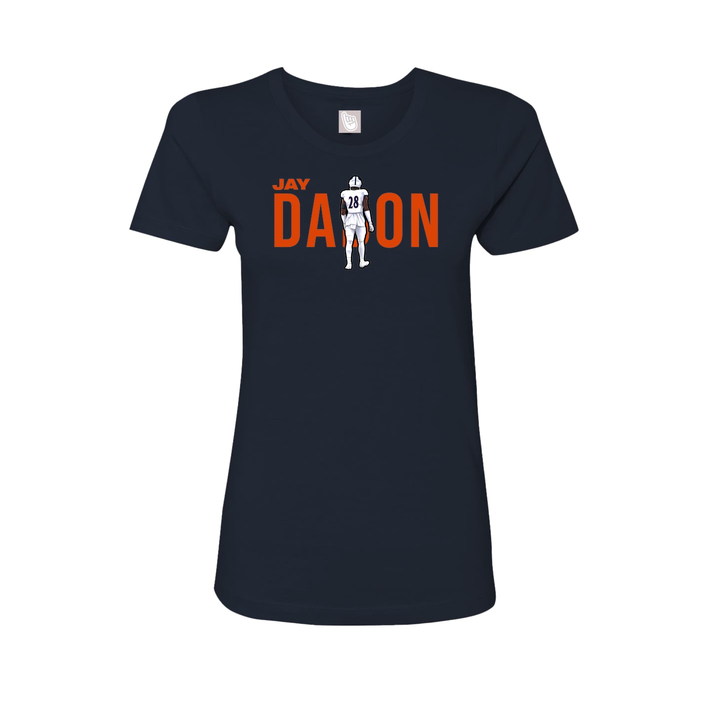 Fitted Women's Tee — Player Name in Navy