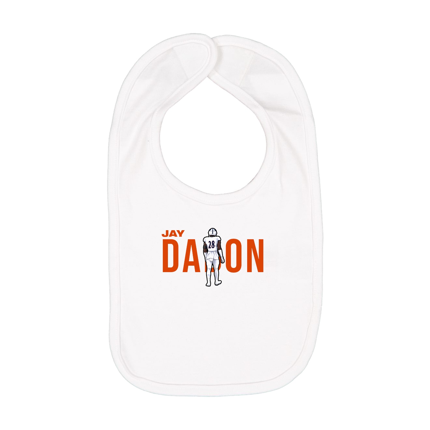 Infant Bib — Player Name in White