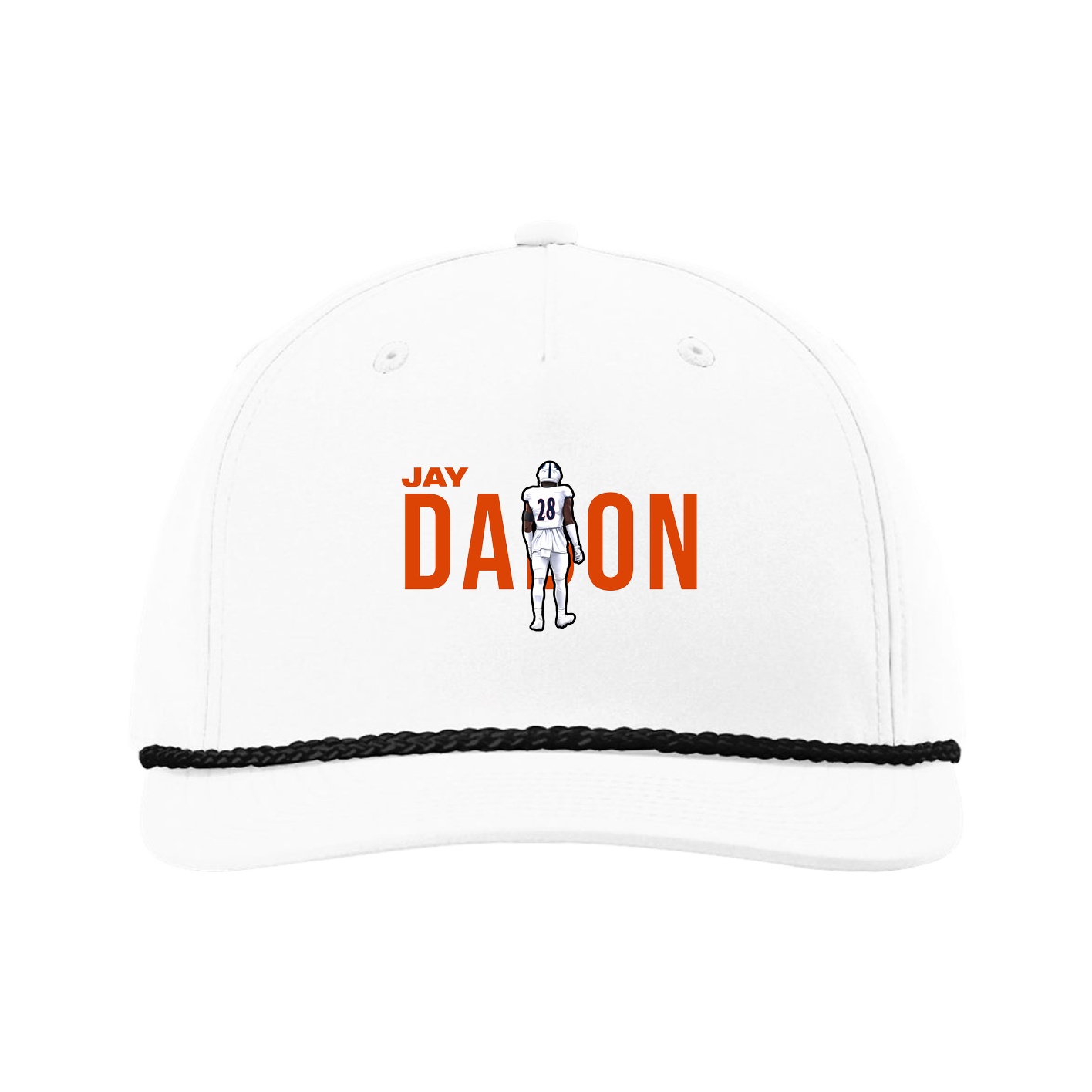 Five-Panel Classic Rope Cap — Player Name in White