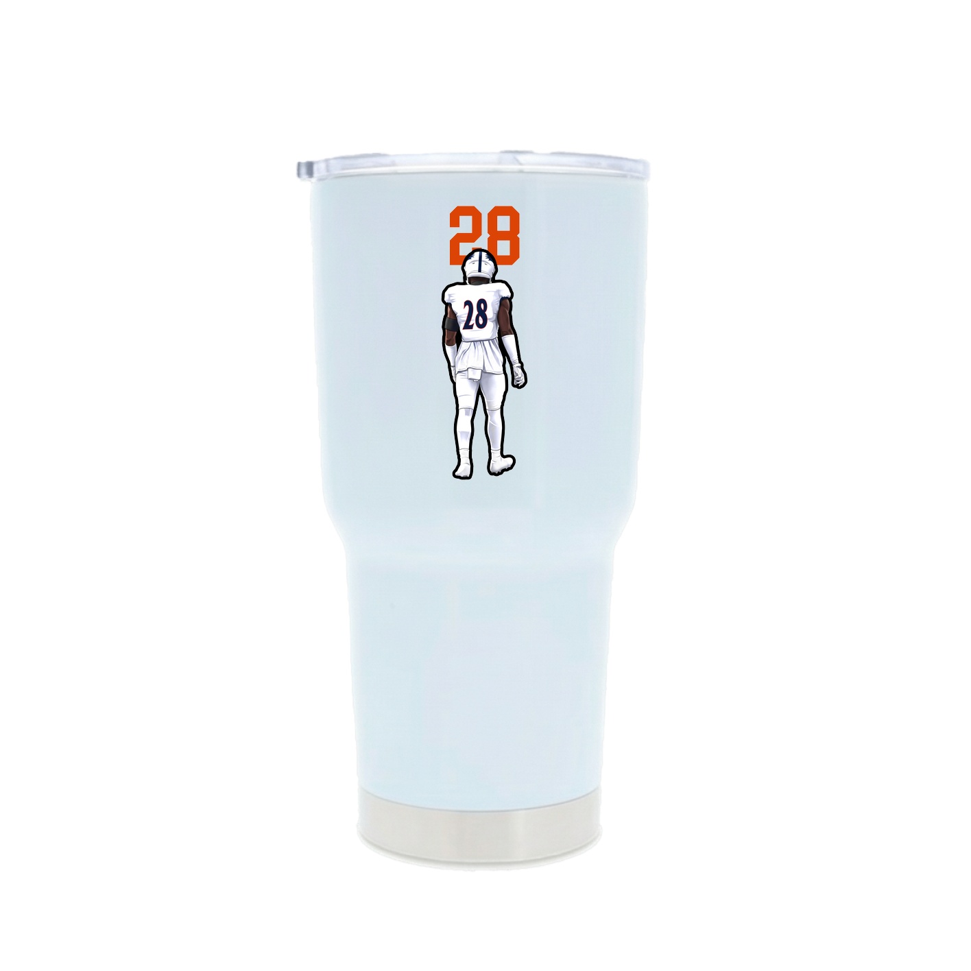 30oz Stainless Steel Tumbler — Number Top in White