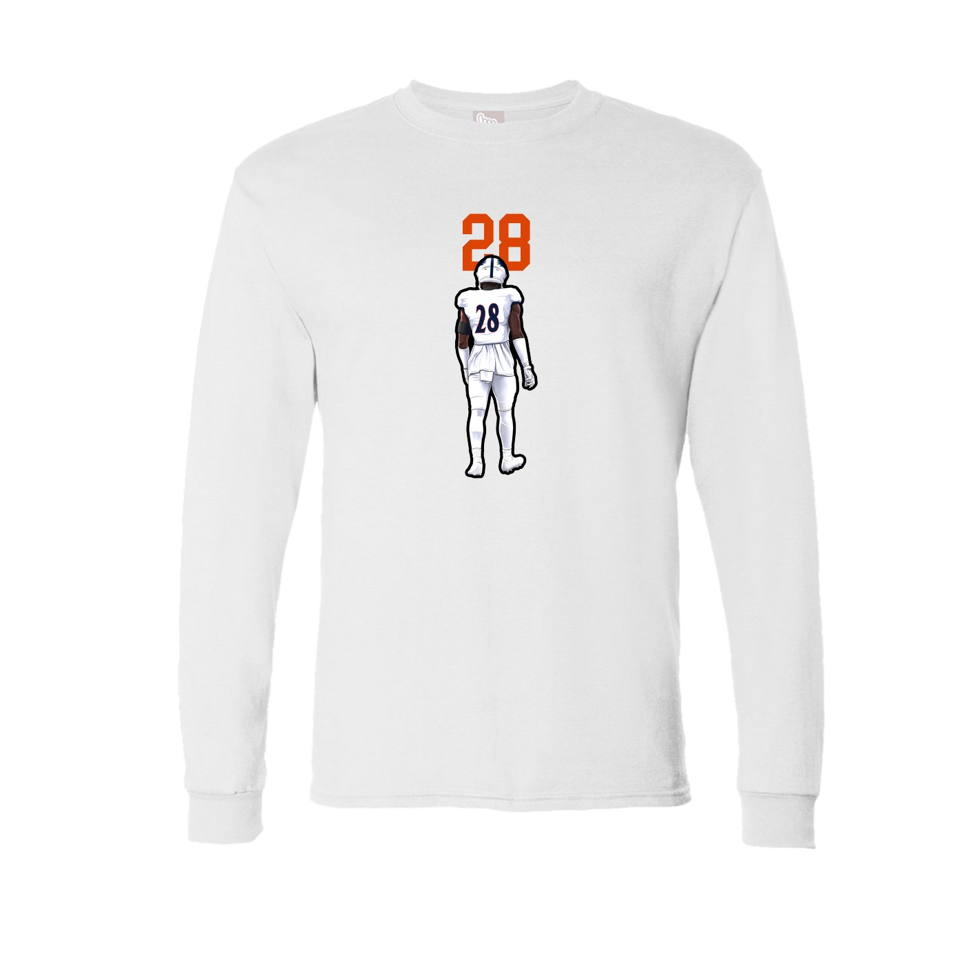 Long Sleeve Tee — Number Top in White