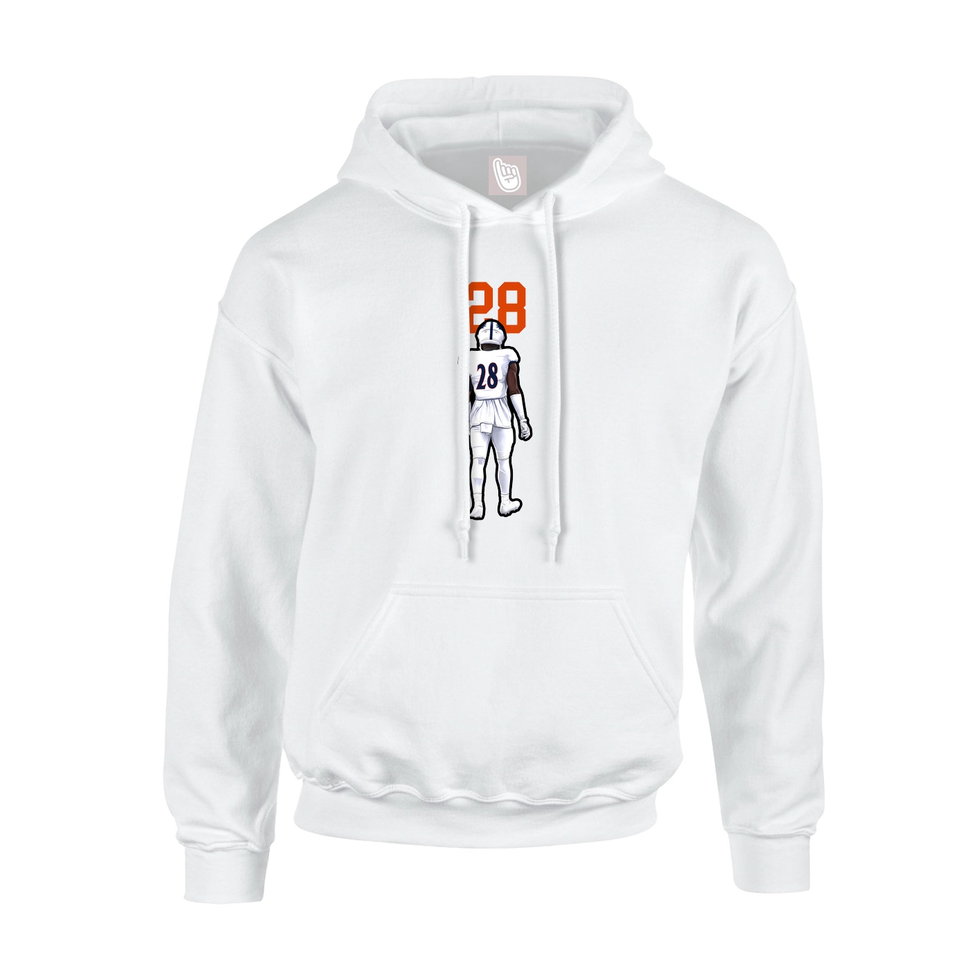 Youth Hoodie — Number Top in White