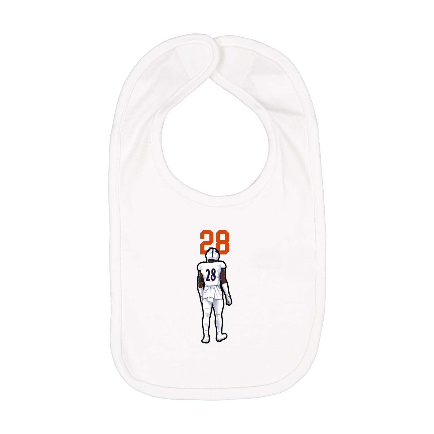 Infant Bib — Number Top in White