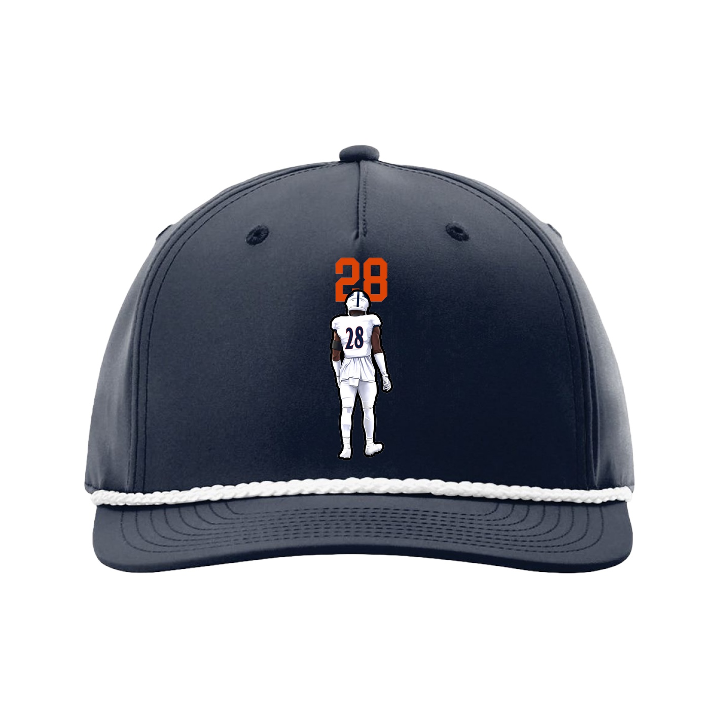 Five-Panel Classic Rope Cap — Number Top in Navy