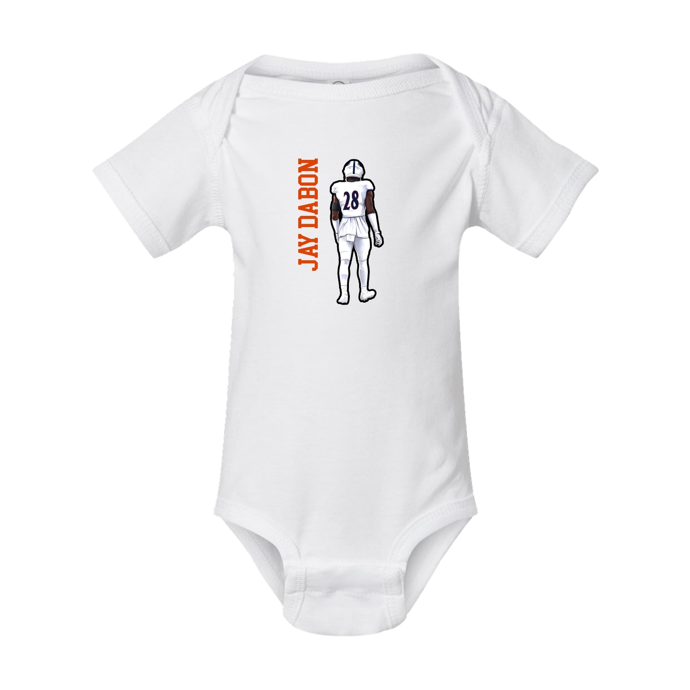 Baby Onesie — Name Vertical in White