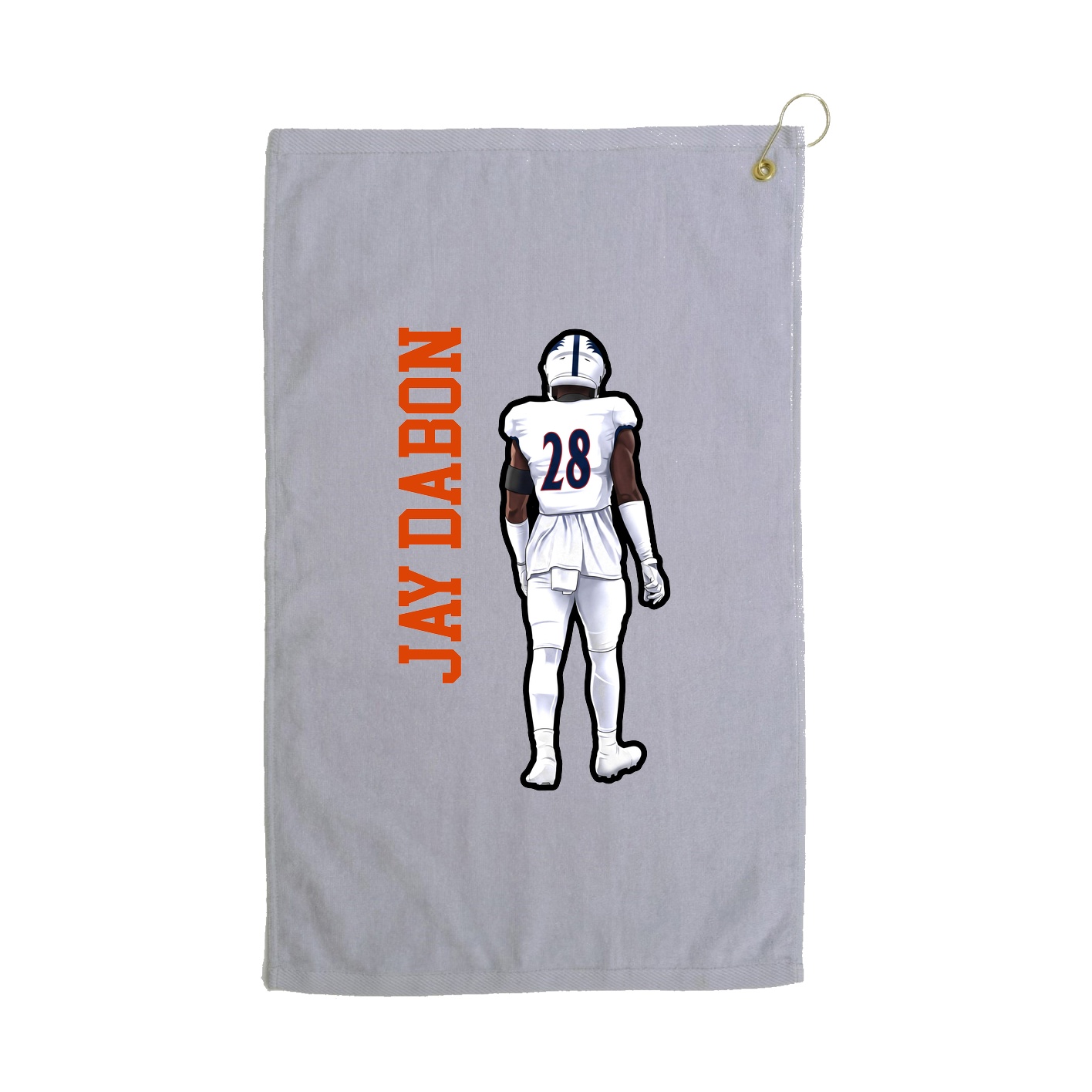 Golf Towel — Name Vertical in Grey