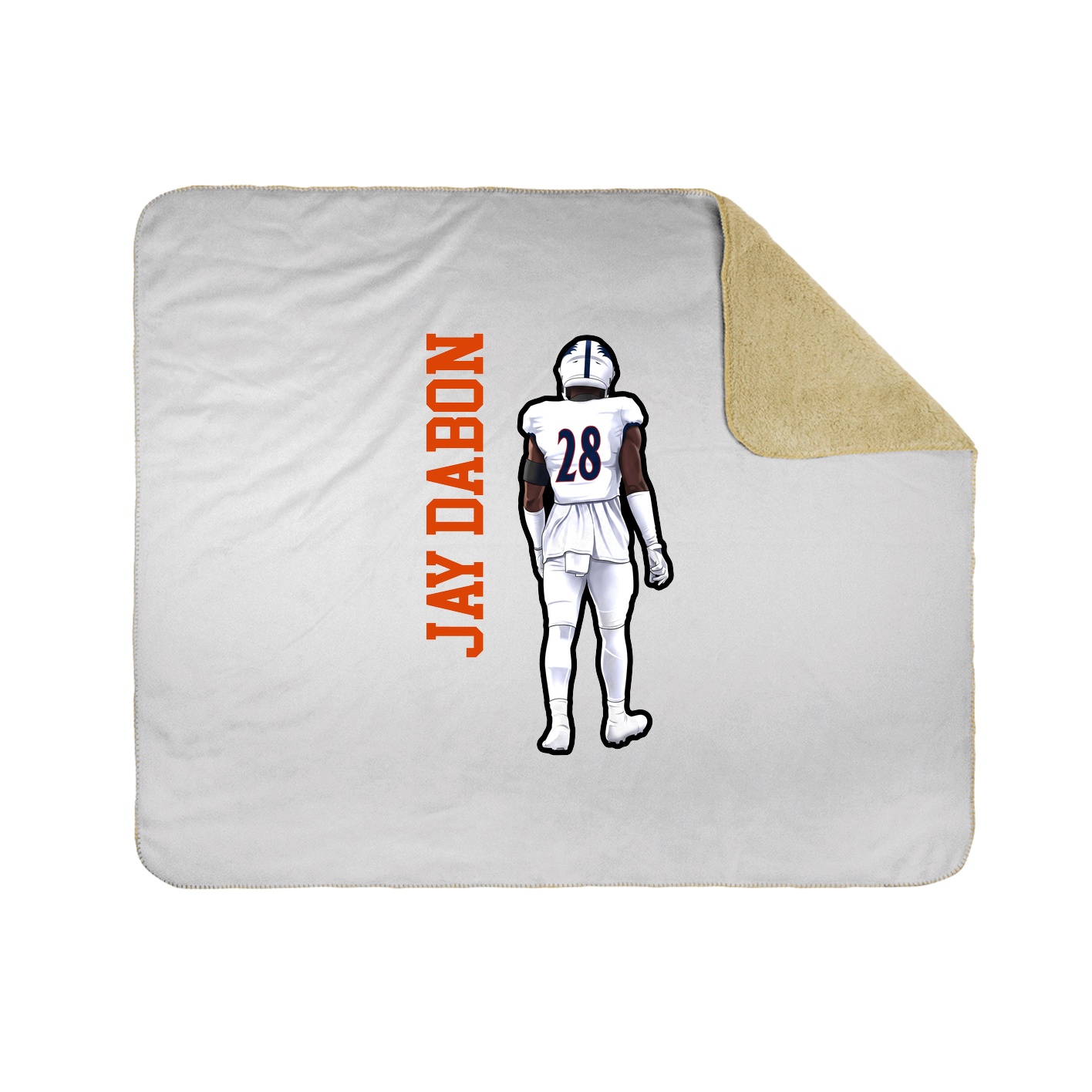 Throw Blanket — Name Vertical in White