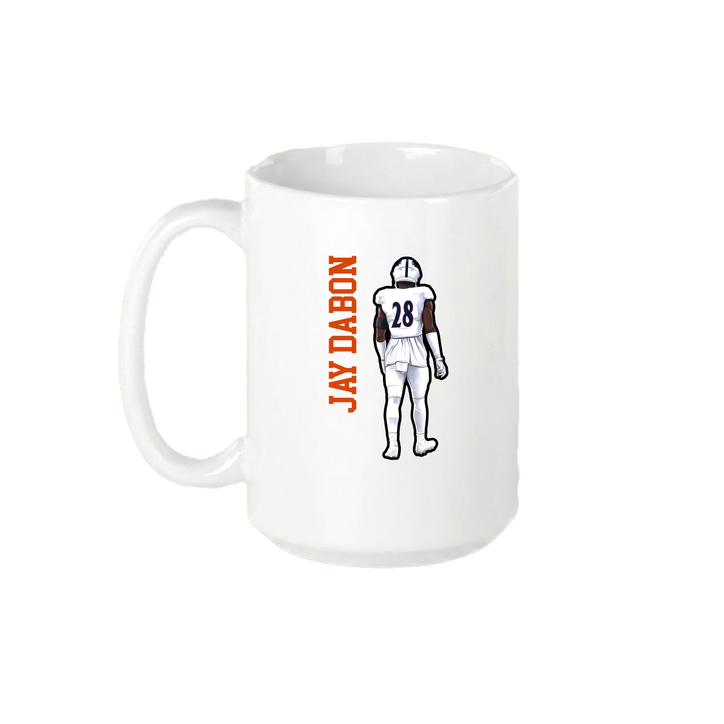 15oz Coffee Mug — Name Vertical in White