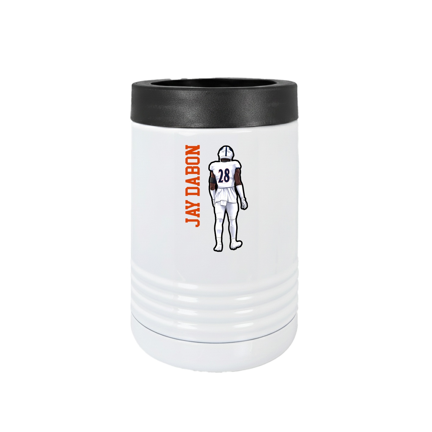 Beverage Holder — Name Vertical in White
