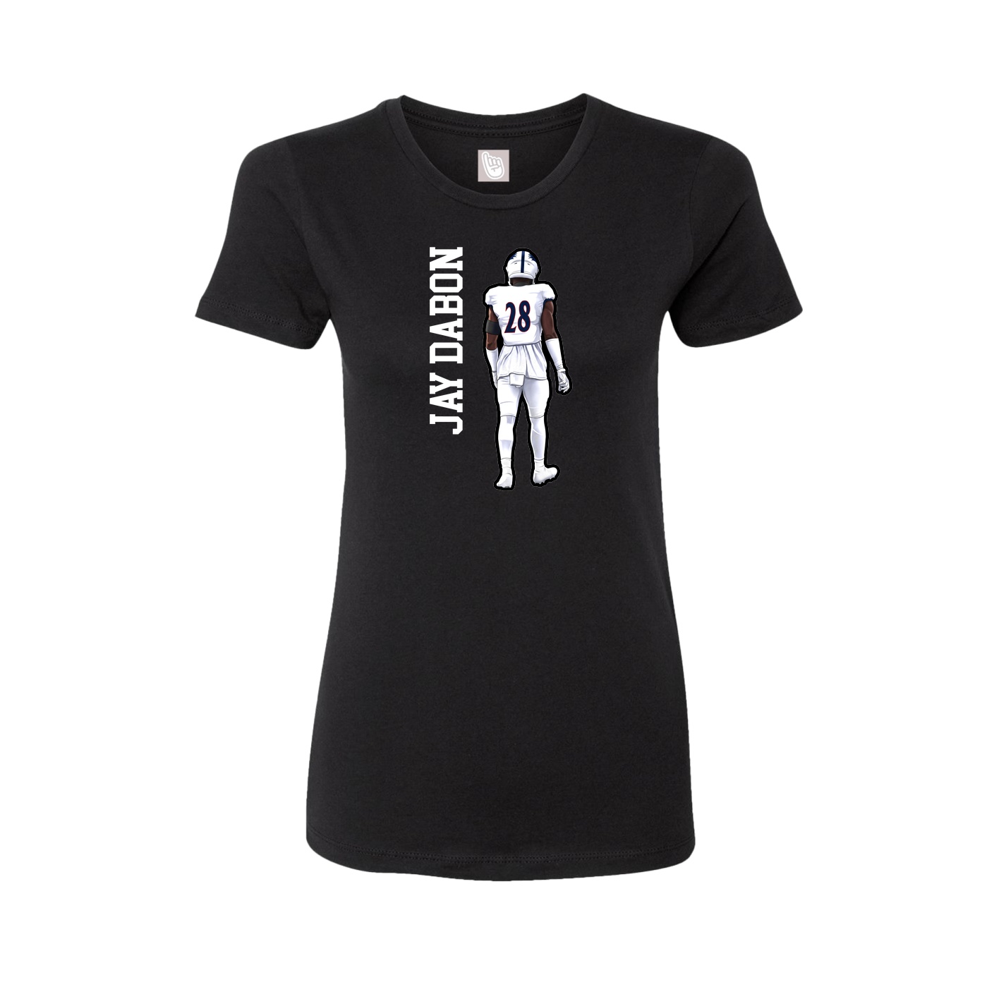 Fitted Women's Tee — Name Vertical in Black