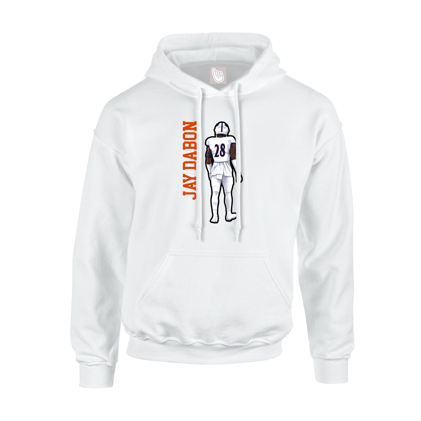 Hoodie — Name Vertical in White