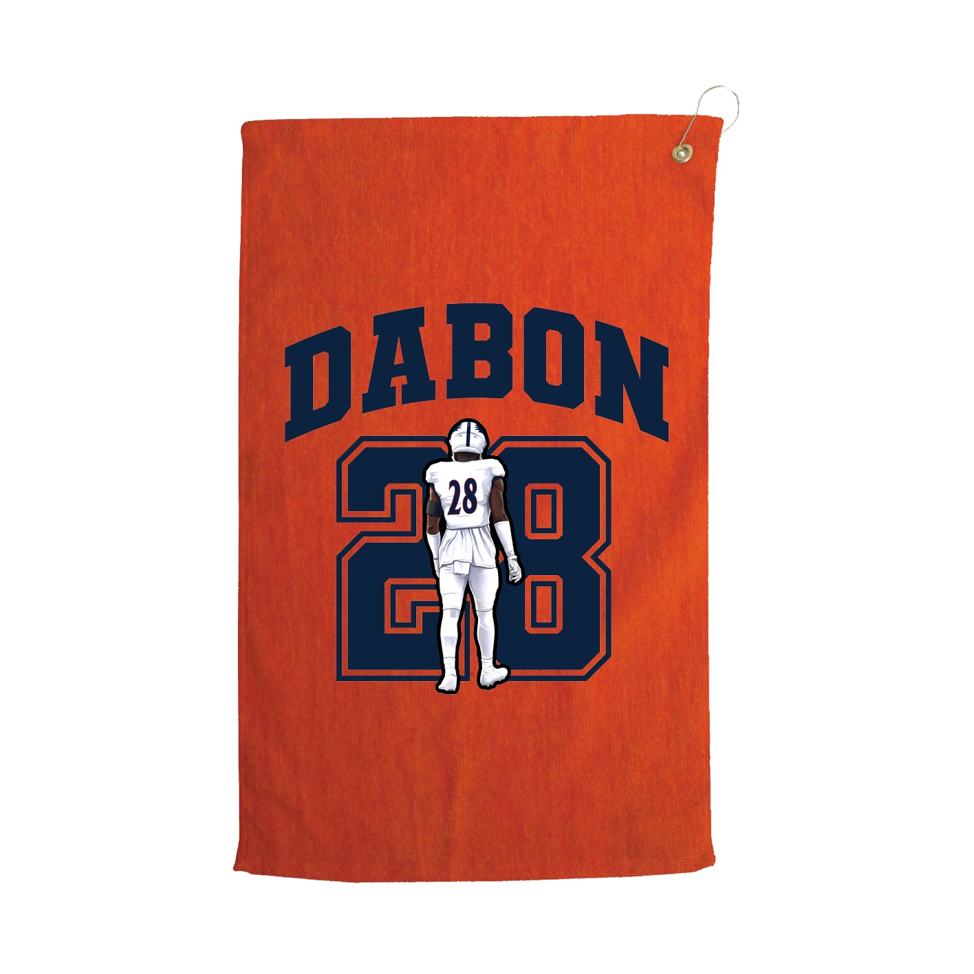 Golf Towel — Number in Orange