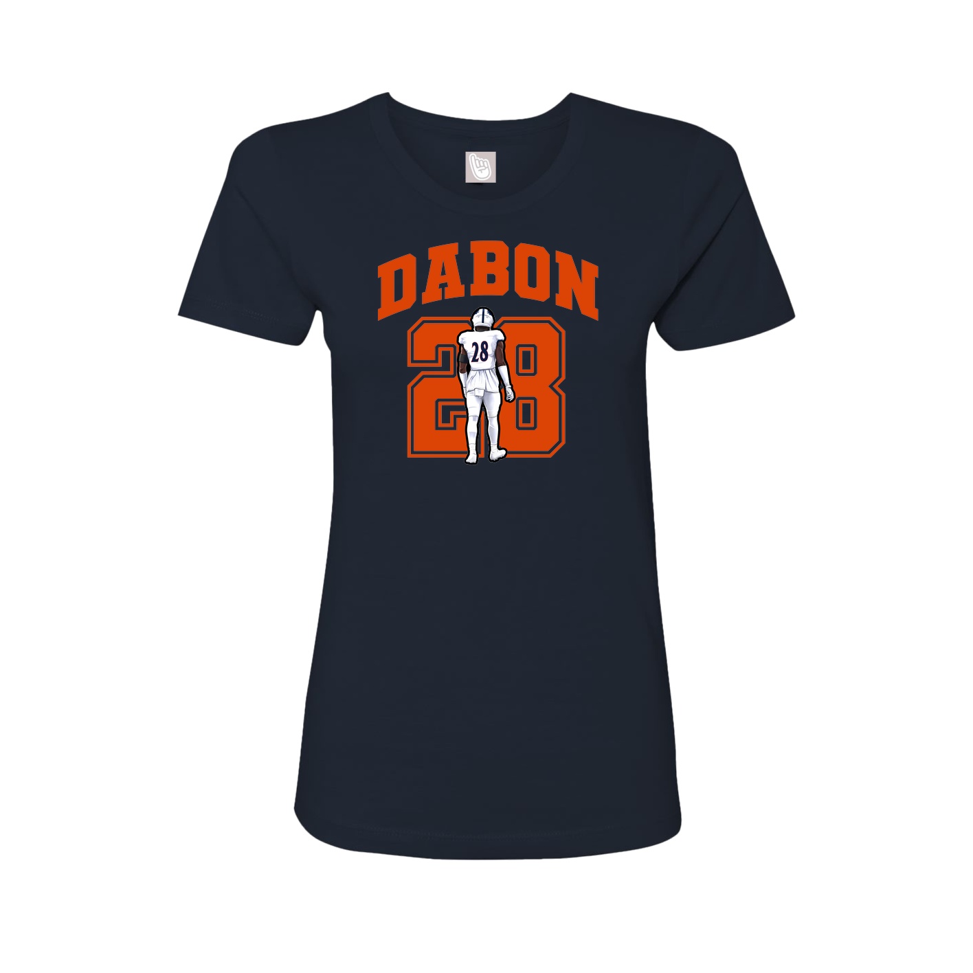 Fitted Women's Tee — Number in Navy