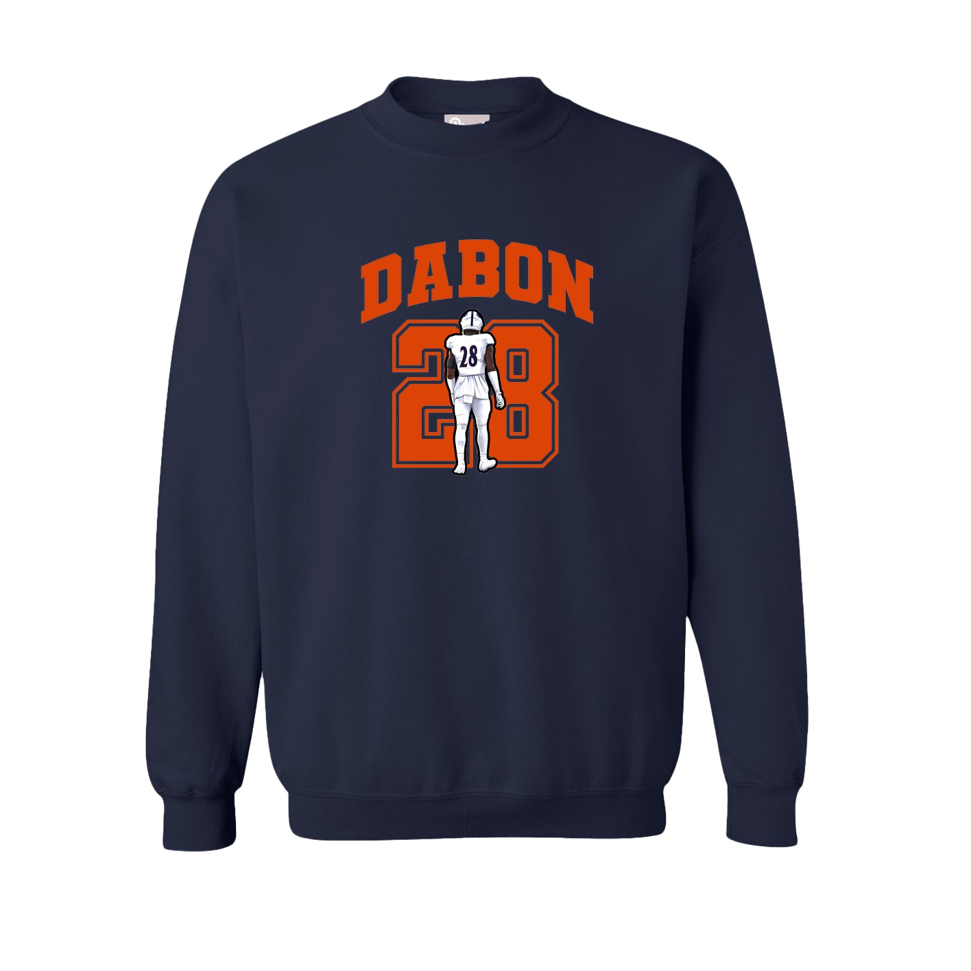 Fleece Crew — Number in Navy